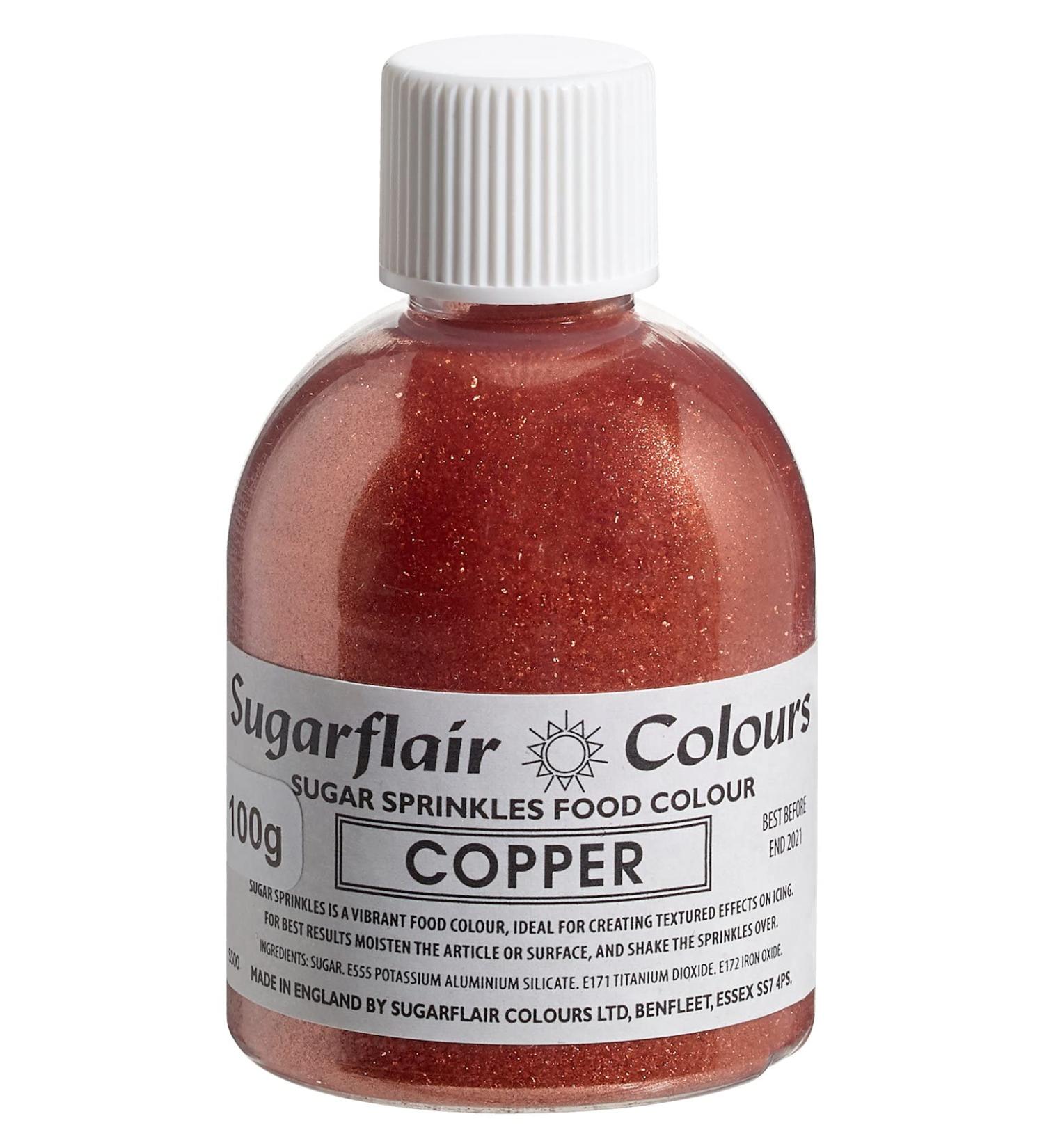 Sugarflair Colours Copper Sugar Sprinkles-100g Small