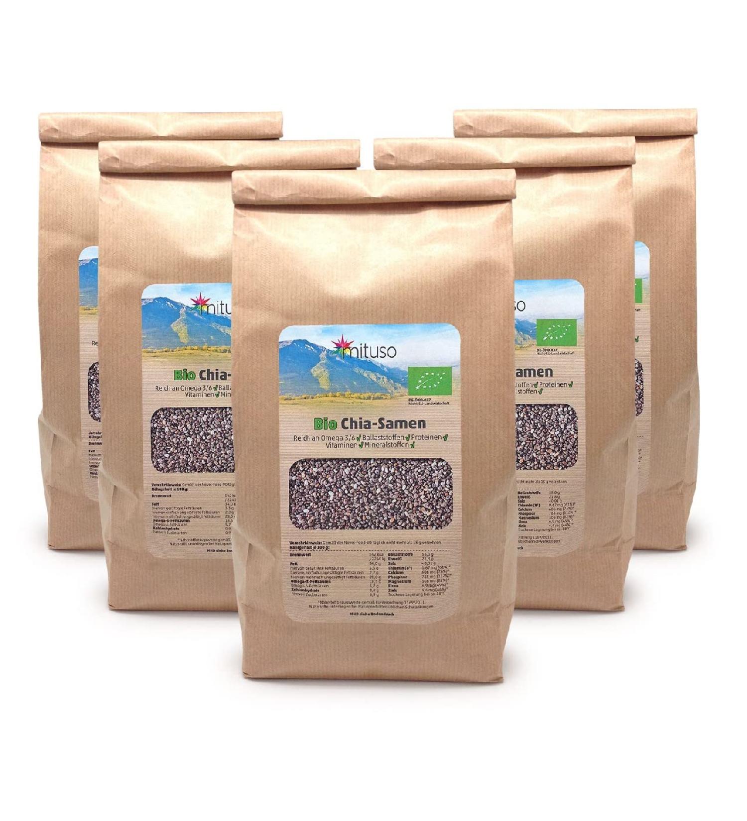 mituso Chia seeds pack of 5 (5 x 1000g) 1 kg (pack of 5)