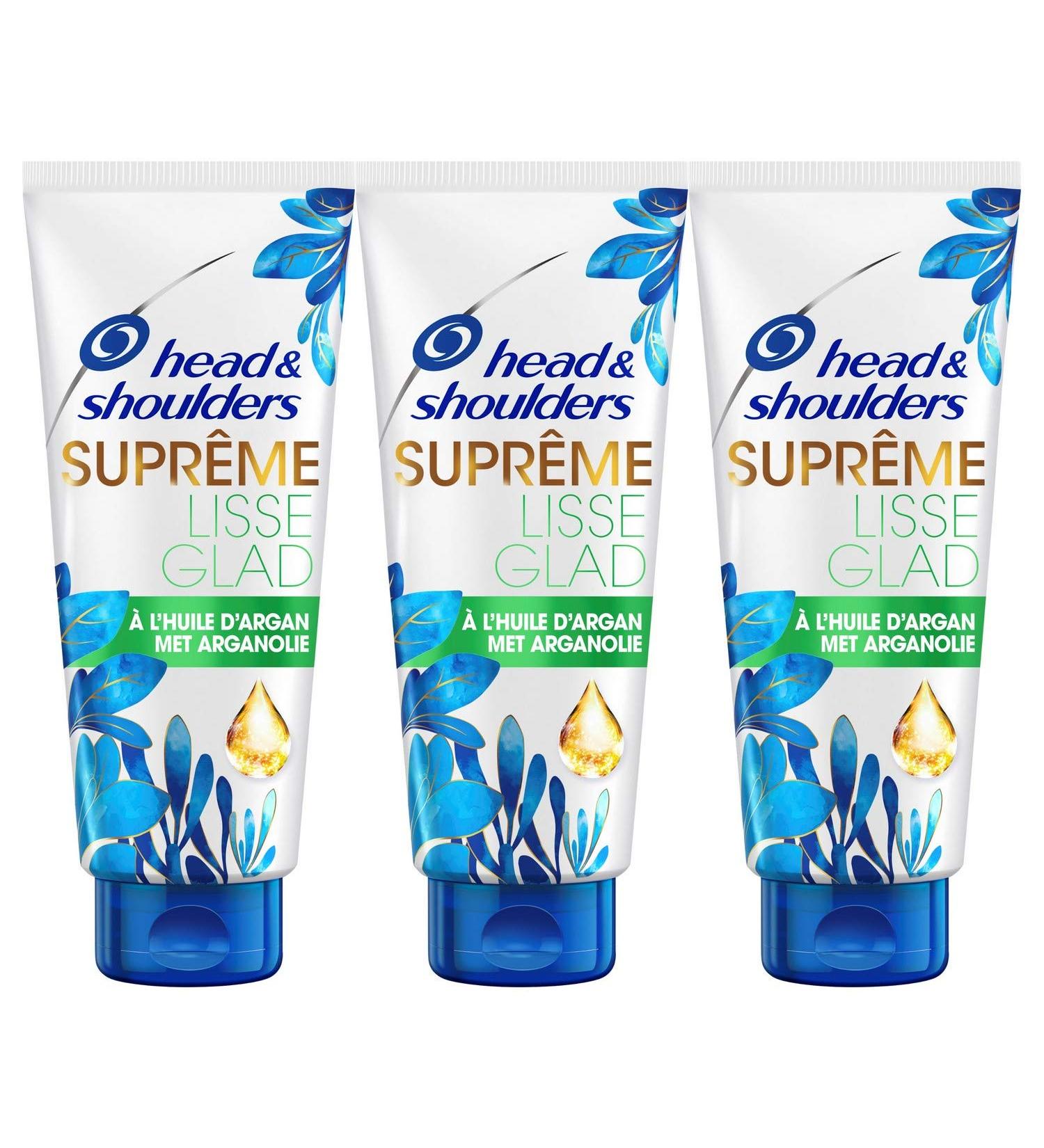Head & Shoulders Anti-Dandruff Conditioner Supreme Smooth for Smooth Hair with Argan Oil 3x220 ml - Buy Online on GoSupps.com