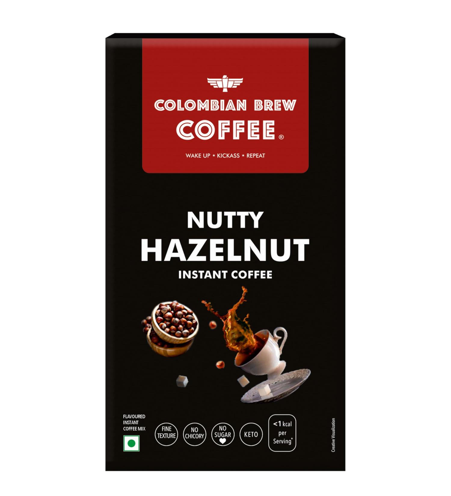 COLOMBIAN BREW COFFEE Caf instantan noisette en poudre sans sucre v g talien 50 g Noisette 50 g