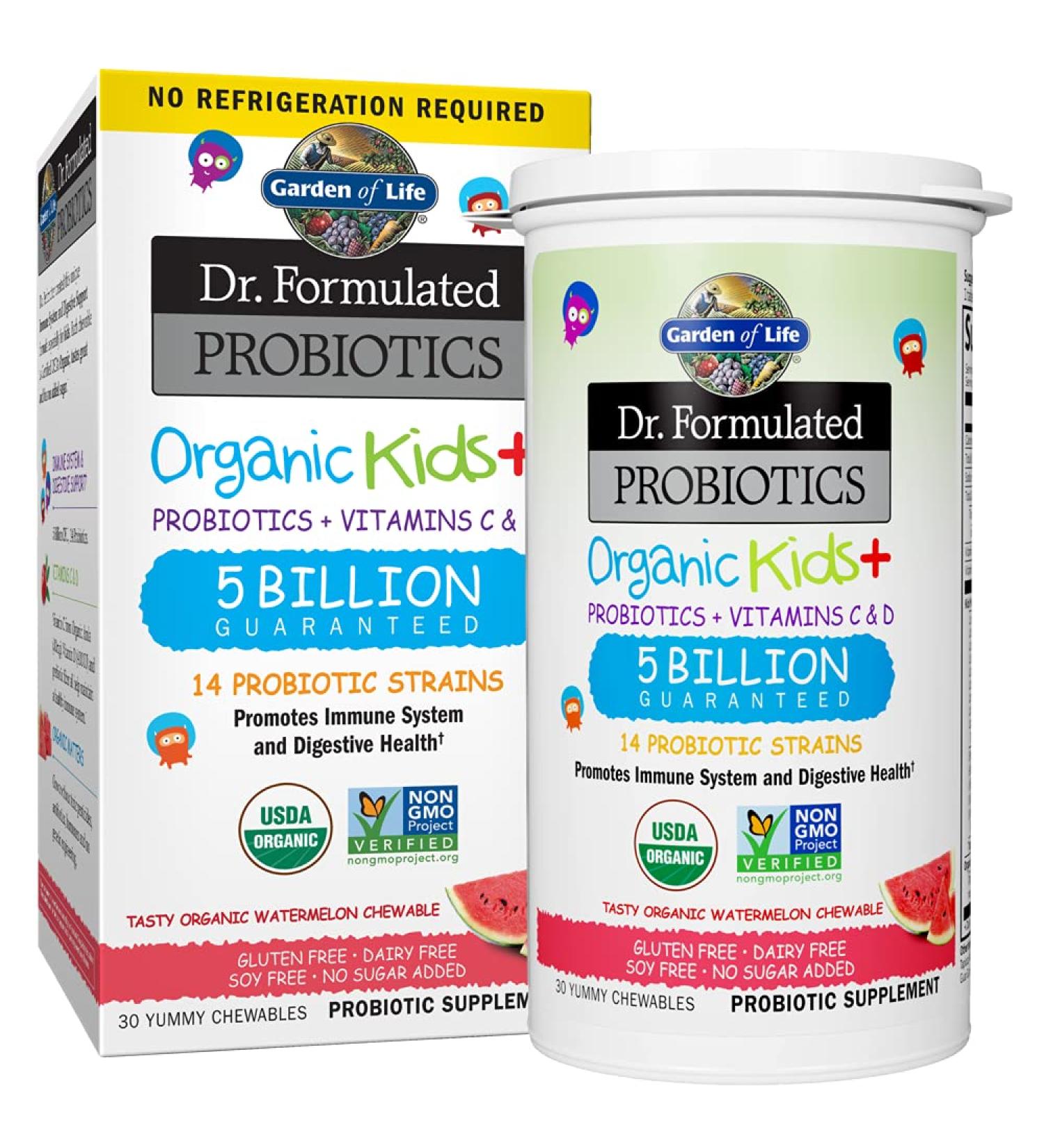 Garden of Life Dr. Formulated Probiotics for Kids - Organic Watermelon Chewables (30 Count) - Buy Online on GoSupps.com