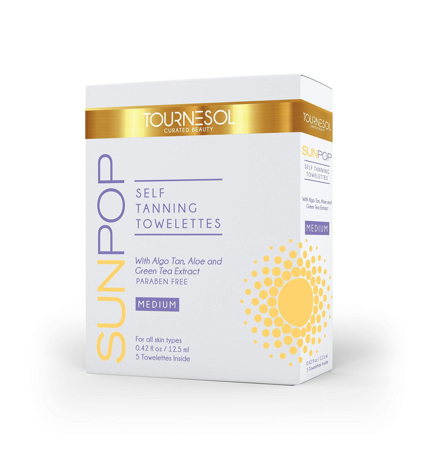 SunPop Self Tanning Towelettes 5-count (Dark) - Aloe Vera & Green Tea Infused | Best Sunless Face & Body Tanner for Streak-Free Application - Buy Online on GoSupps.com
