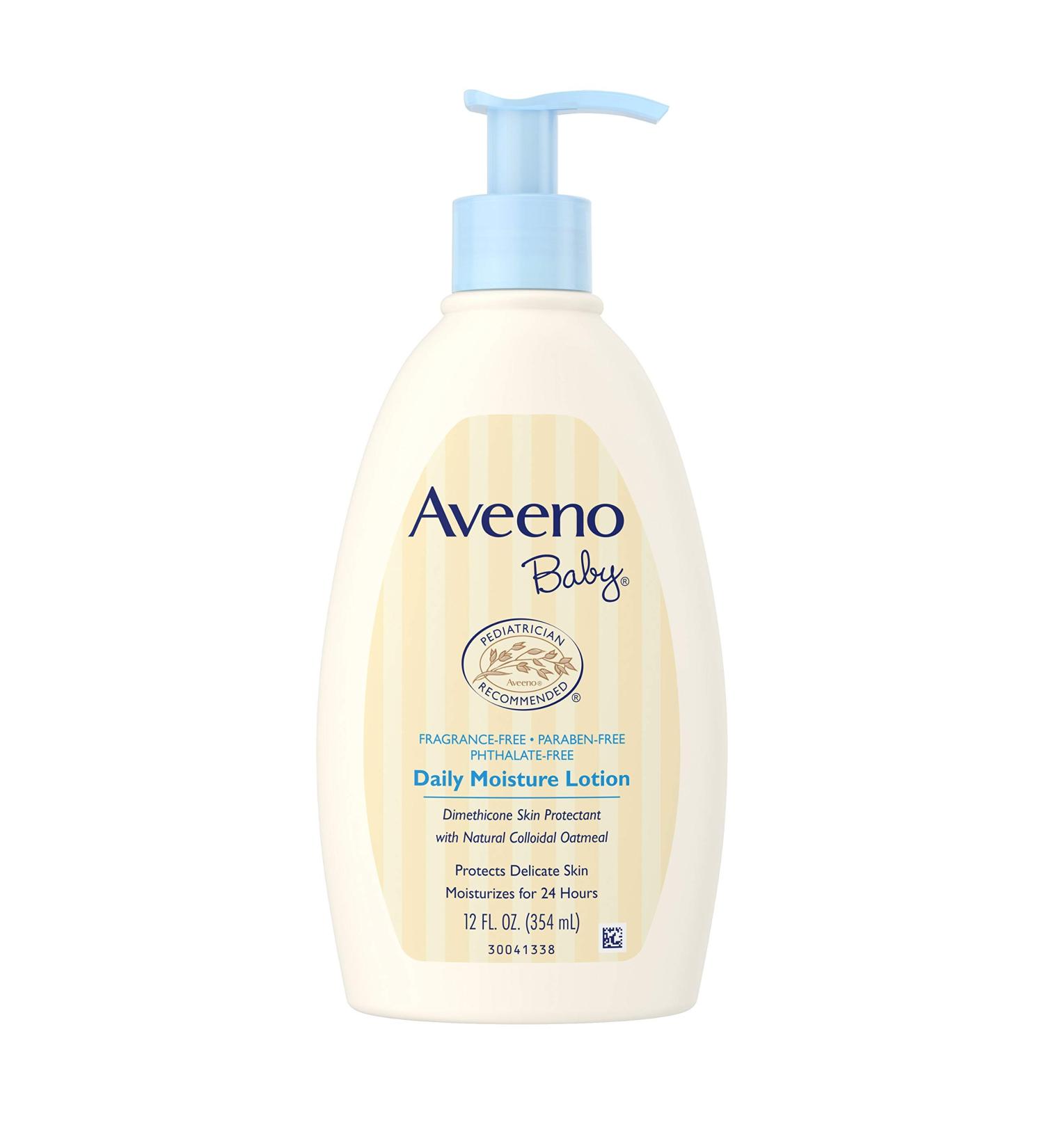 Aveeno Baby Daily Moisture Lotion Fragrance Free 12 Oz - Hydrating Gentle Care for Baby's Skin - Buy Online on GoSupps.com