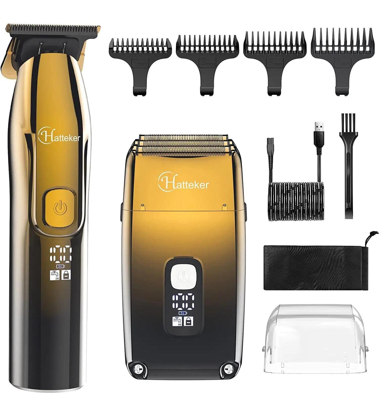 Hatard Foil Razor - Men's Electric Shaver with 3 Flexible Blades & T-Shaped Trimmer | Waterproof Beard & Hair Cutter Care Set - International Shipping Available - Buy Online on GoSupps.com