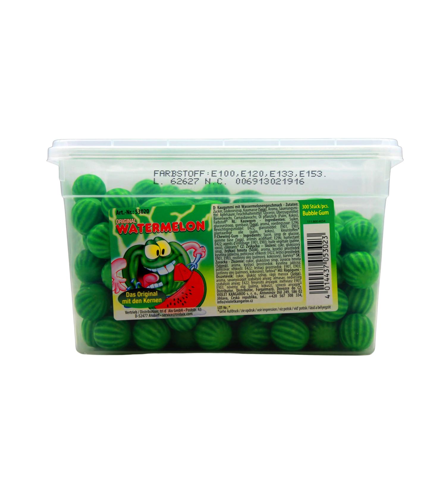 Tri D'Aix Watermelon Bubble Gum Extra Sour 1600g 300pcs Watermelon Chewing Gum