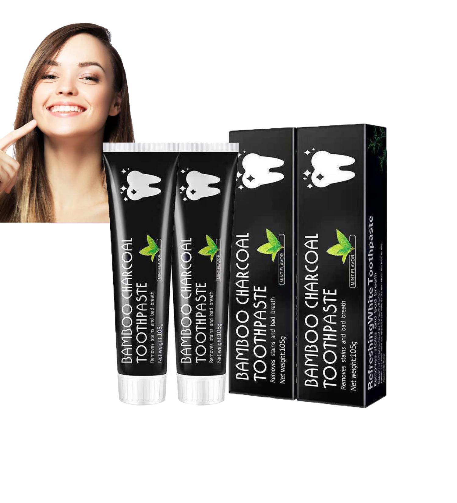 Dyceittdia Bamboo Charcoal Toothpaste 2pcs | Coconut Shell Whitening Fresh Breath & Stain Removal | 105g - Buy Online on GoSupps.com