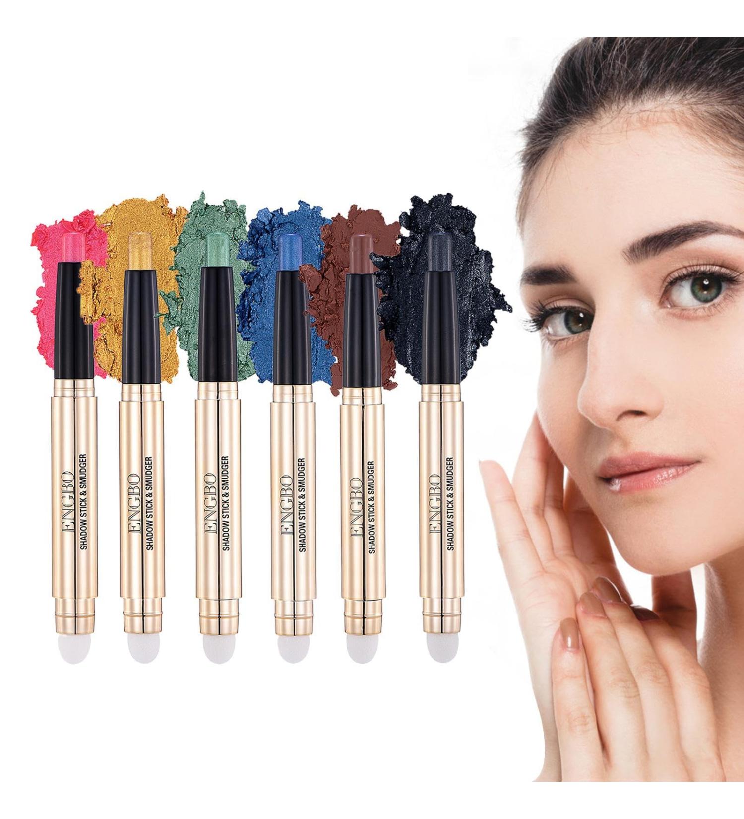 Dual Eyeshadow Stick 2 in 1 Eyeshadow Stick Makeup 6 Colors Waterproof Long Lasting Cream Eye Shadow Pencil Makeup Eye Shadow Highlighter Stick for Women Girls C(13# 18#) - Buy Online on GoSupps.com