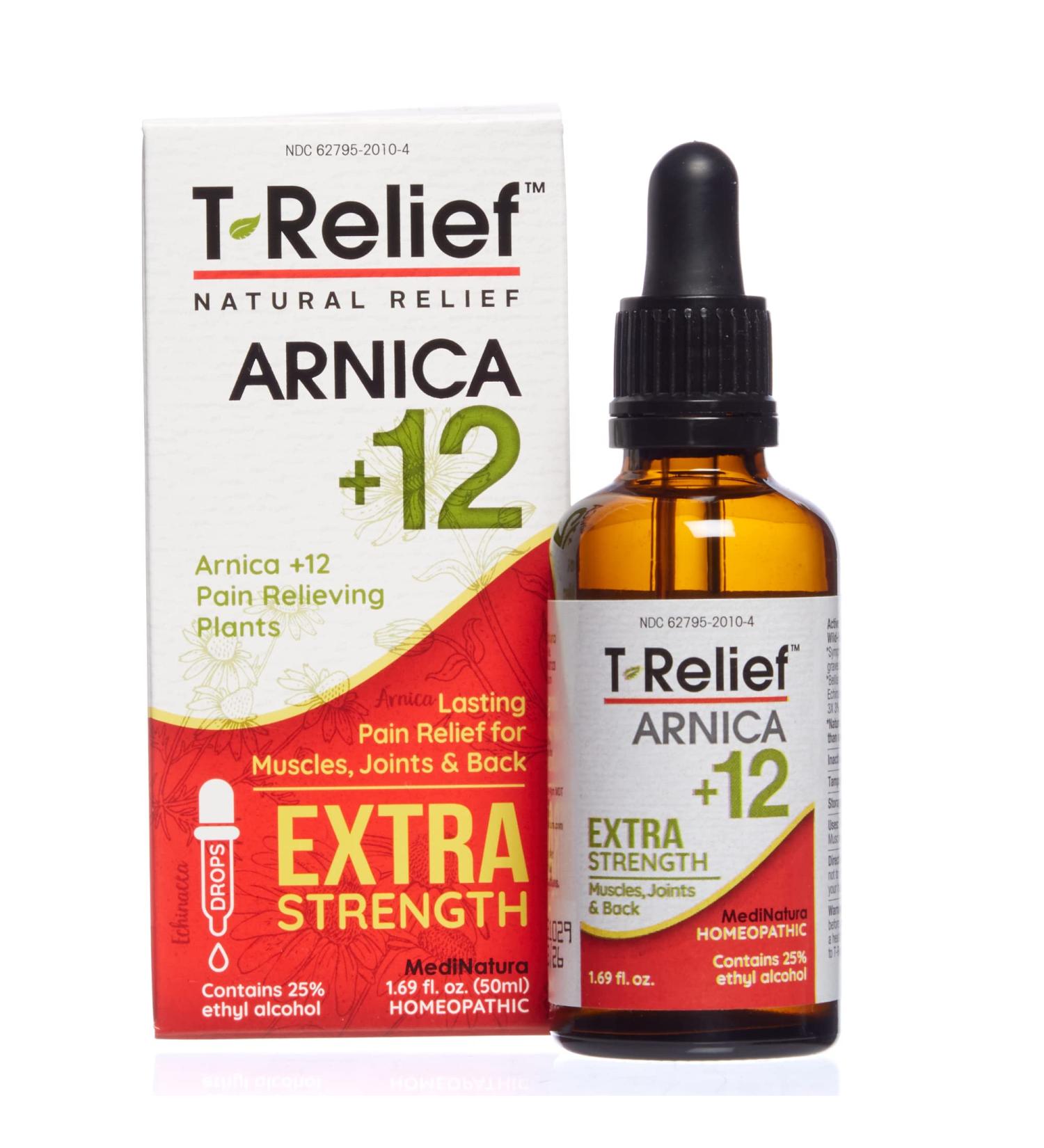 MediNatura T-Relief Pain Relief Drops - Arnica & 12 Plant-Based Relievers - 1.69 oz - Buy Online on GoSupps.com