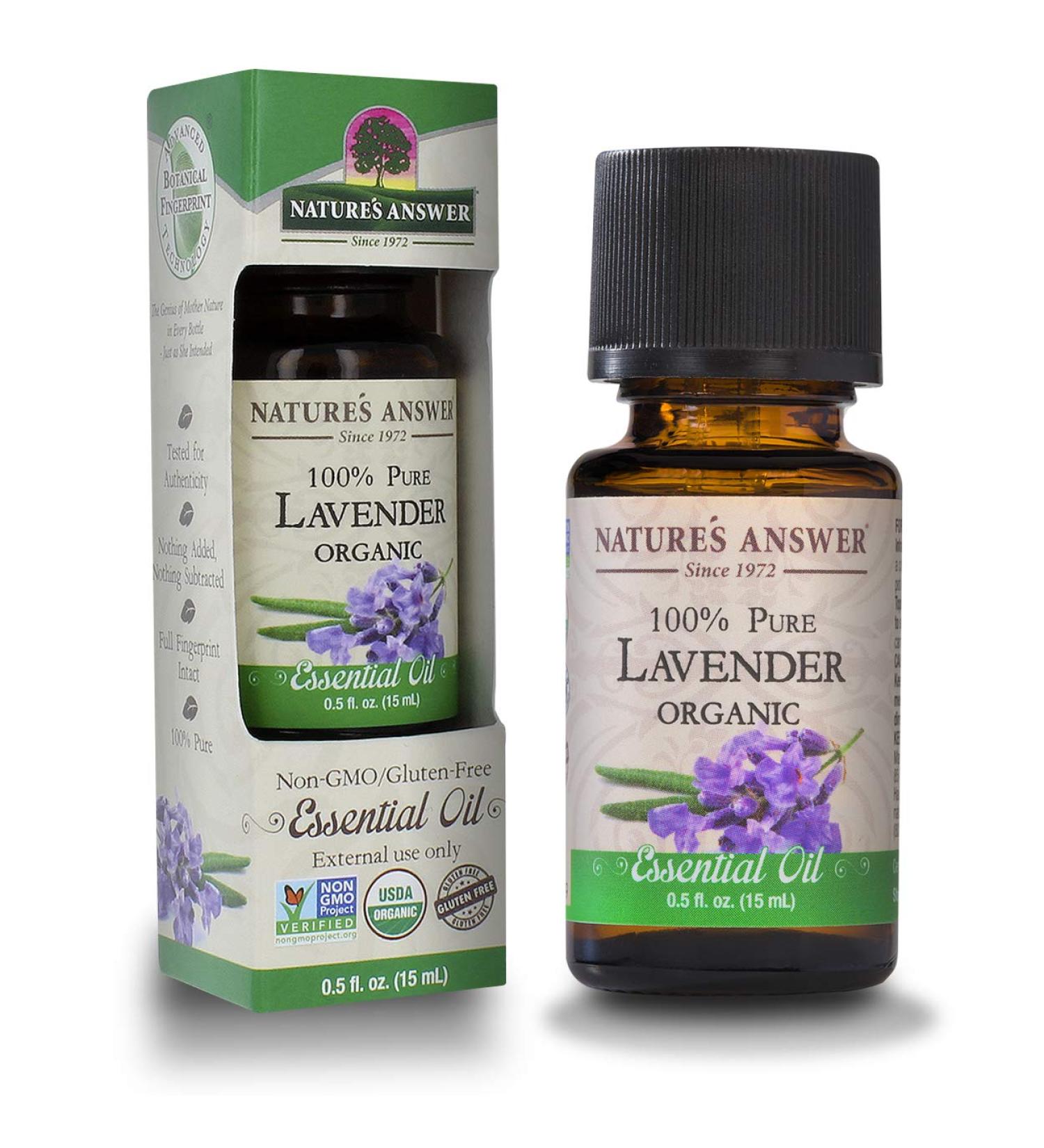 Nature's Answer Organic Lavender Essential Oil 100% Pure - 0.5 fl oz (15 ml) - Buy Online on GoSupps.com