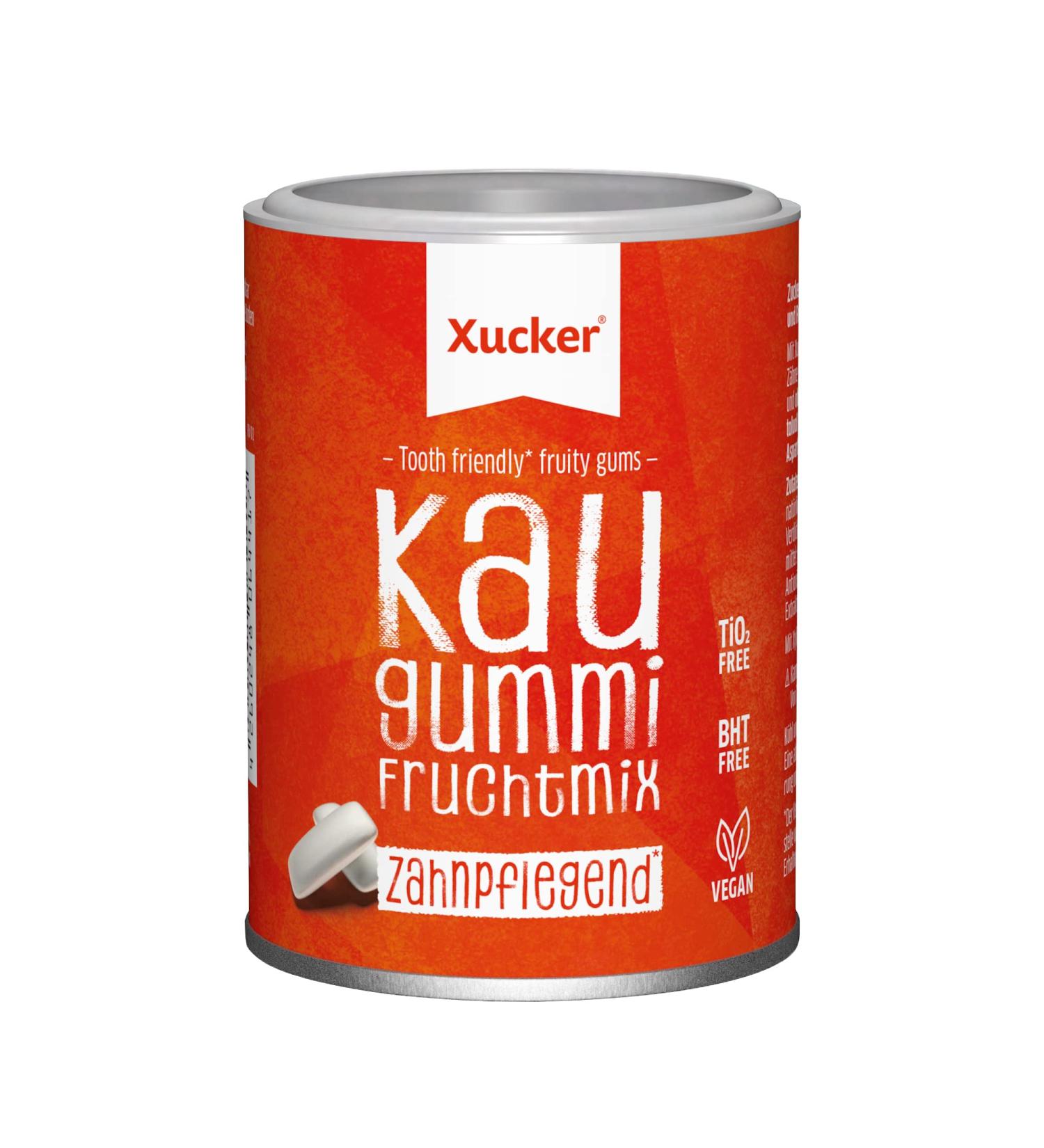 Xucker Sugar-Free Dental Chewing Gum - Xylitol Fruit Mix | Vegan & Bad Breath Fighter | 100g - Buy Online on GoSupps.com