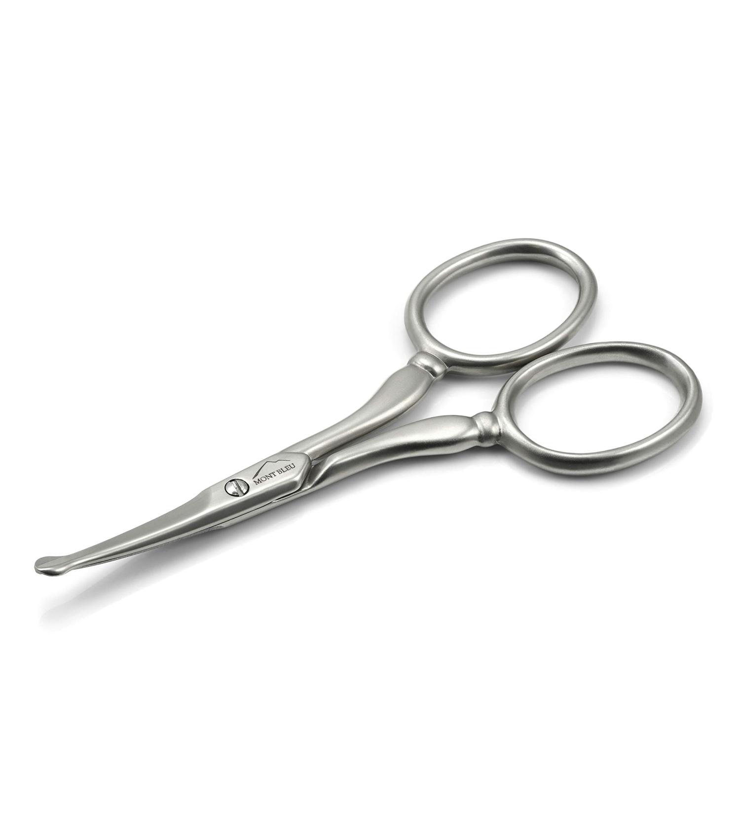 Mont Bleu Curved Carbon Steel Ear & Nose Hair Scissors 9 cm/3 - Made in Italy - Buy Online on GoSupps.com