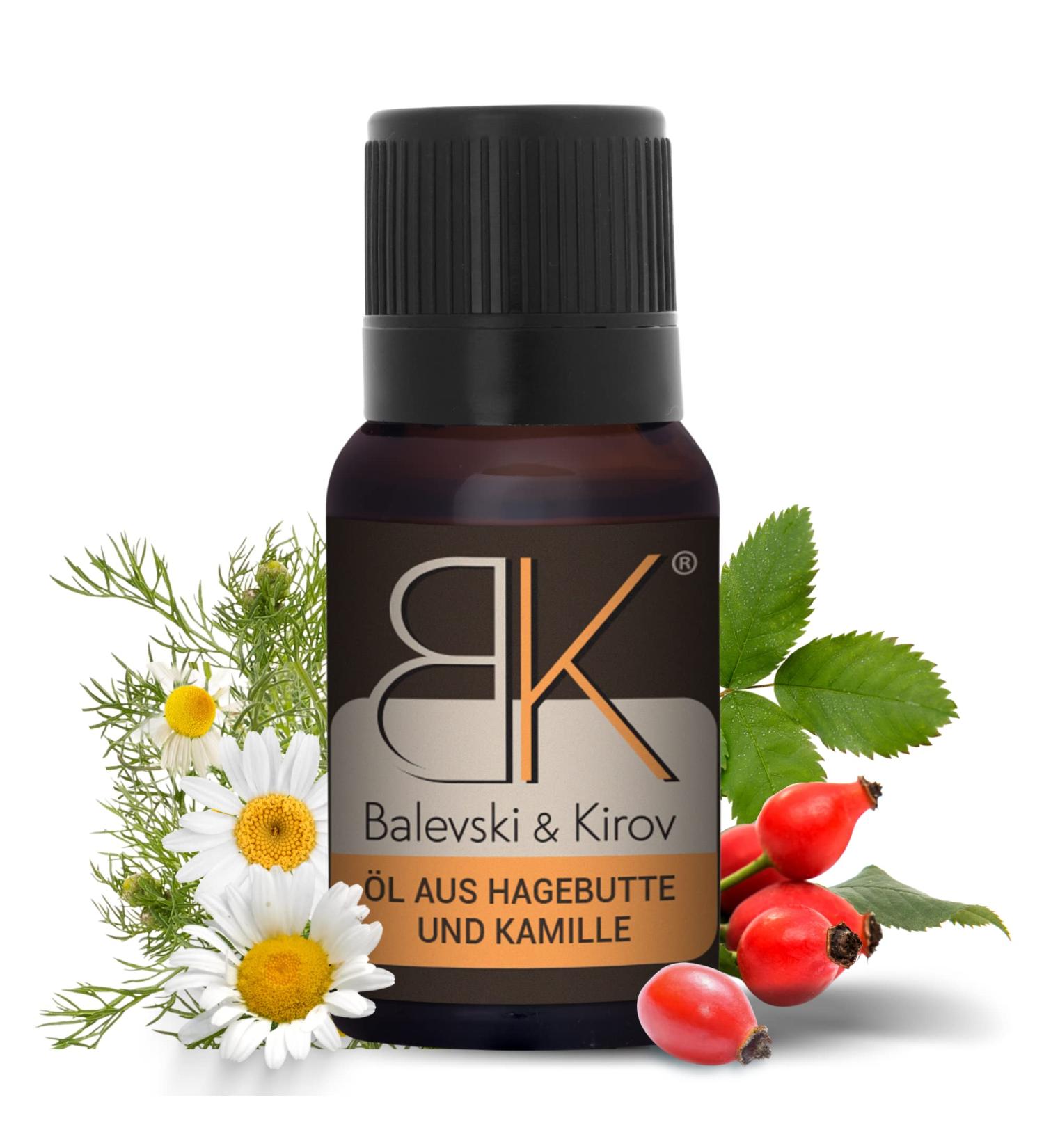 Organic Rosehip Oil with Chamomile Essential Oil for Face Body Nail and Hair Care - Buy Online on GoSupps.com