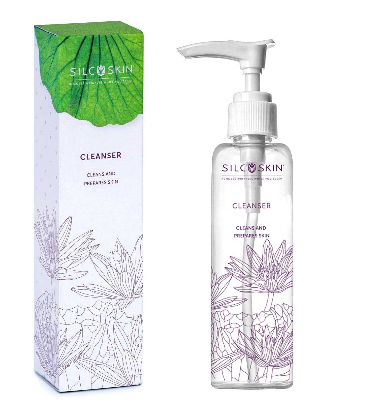 SilcSkin Cleanser - Prep Face & Body for Anti-Wrinkle Pads - Women & Men Face Wash - Gentle Makeup Remover - Glycolic Acid Free - Cruelty Free