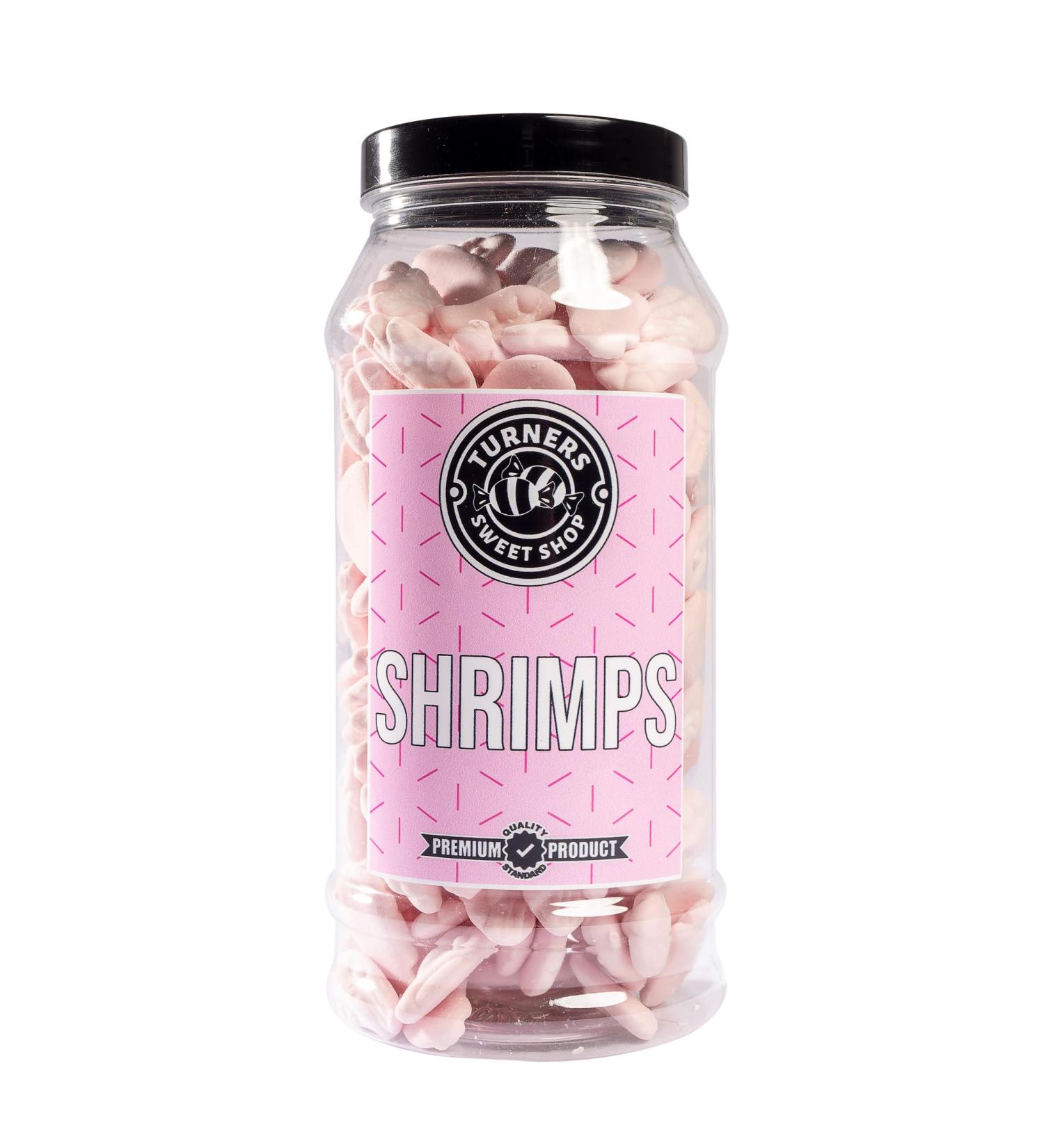 Shrimps - 385g by Turners Sweet Shop Traditional Retro Gift Jar Classic Original Pick & Mix Sweets Quality Confectionary Fantastic Gifts for Him Her or Them