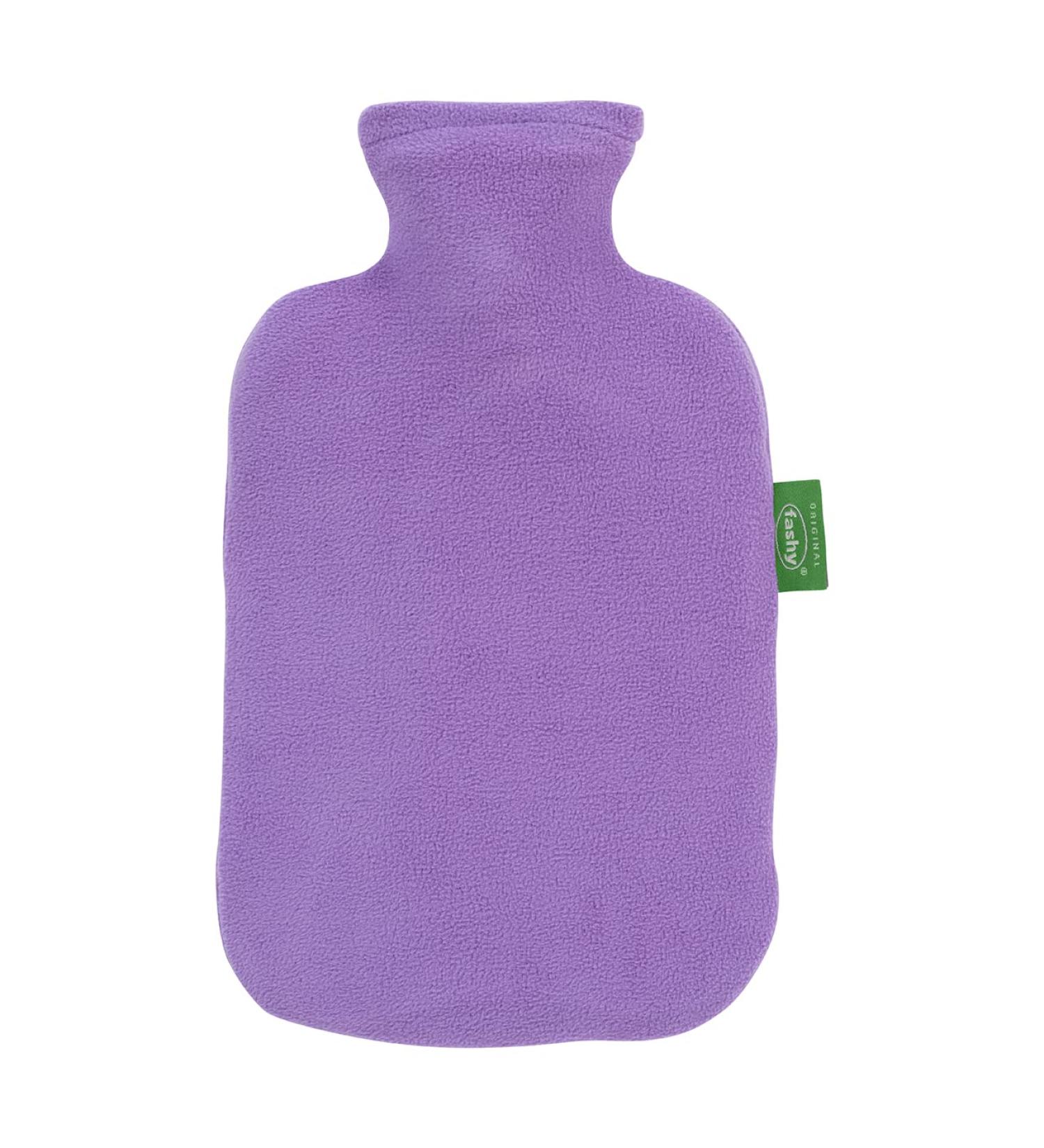 Fashy hot water bottle 2.0L with 100% recycled polyester fleece cover 67405 55 Hot water bottle with cover 2.0 L lilac