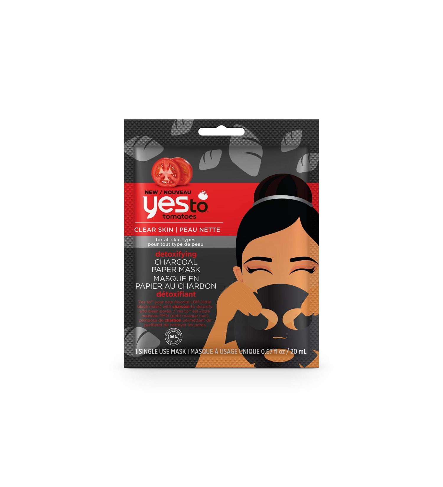 Yes to Tomatoes Charcoal Paper Mask - Clear Skin Detox (Pack of 6) - Buy Online on GoSupps.com