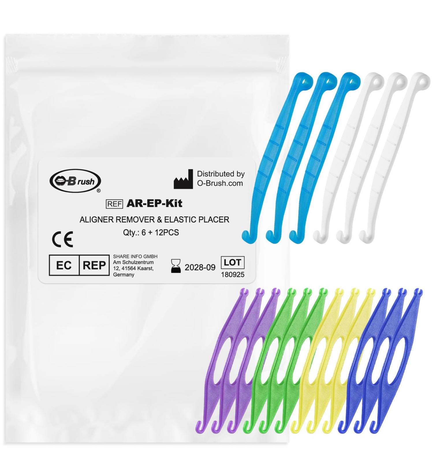 B Rush Aligner Remover Tools and Elastic Placers Set 6 Removers and 12 Placers Multi-Color for Invisalign Retainers and Braces 18 Piece Dental Care Kit - Buy Online on GoSupps.com