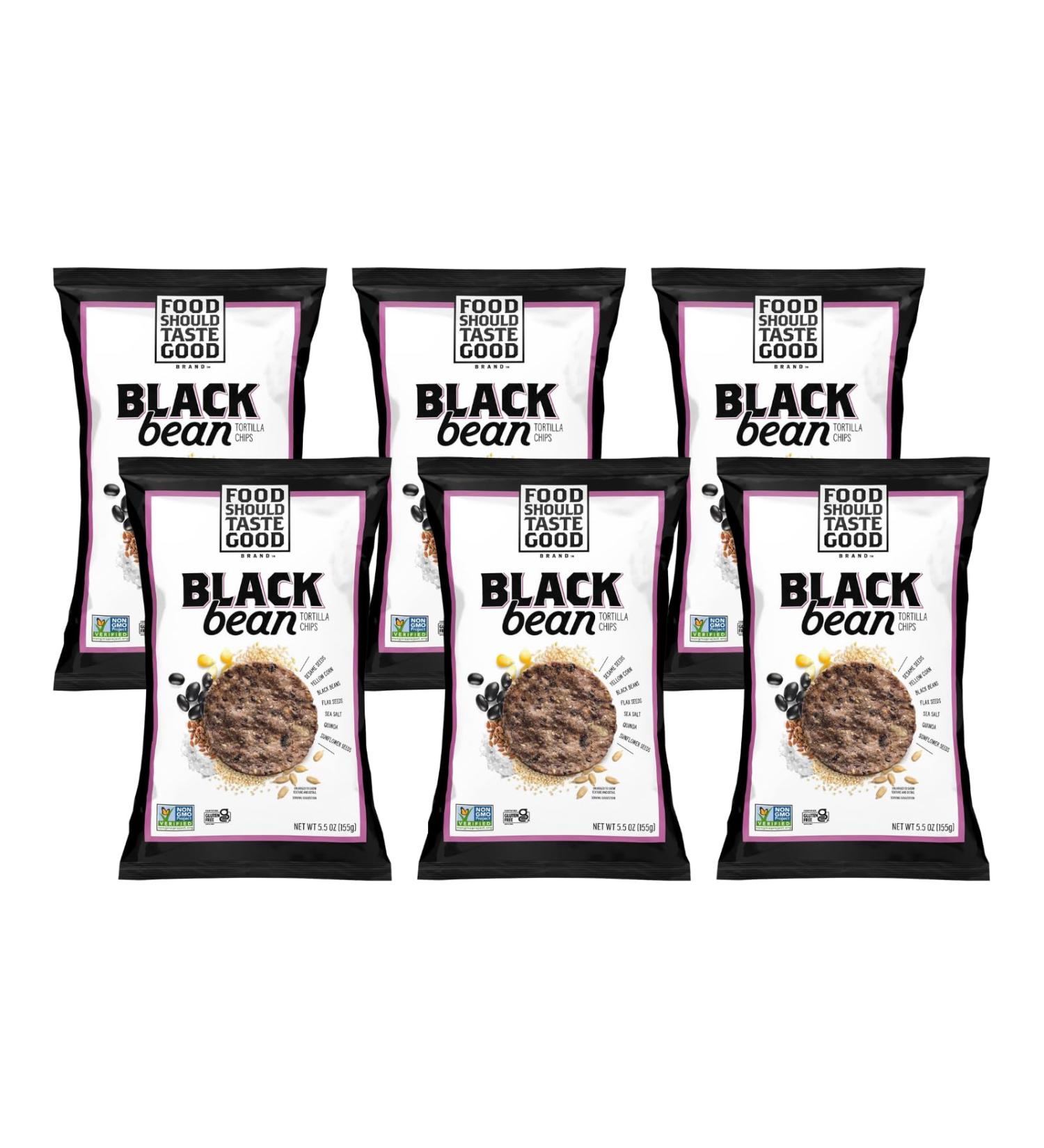 Buy Food Should Taste Good Black Bean Tortilla Chips - 5.5oz Pack of 6 | International Shipping Available - Buy Online on GoSupps.com
