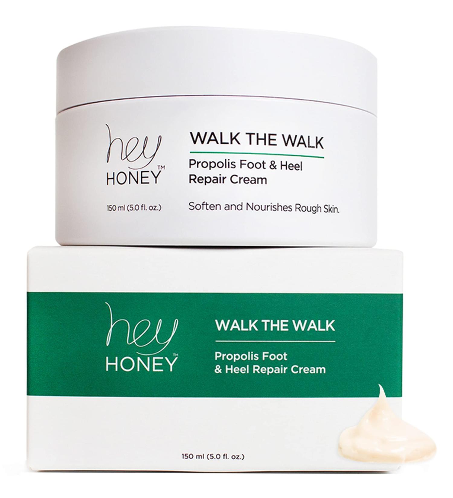 Hey Honey Walk The Walk Bee Propolis Foot & Heel Cream - Callus Remover for Dry Feet with Honey & Urea, 5 Oz - Buy Online on GoSupps.com