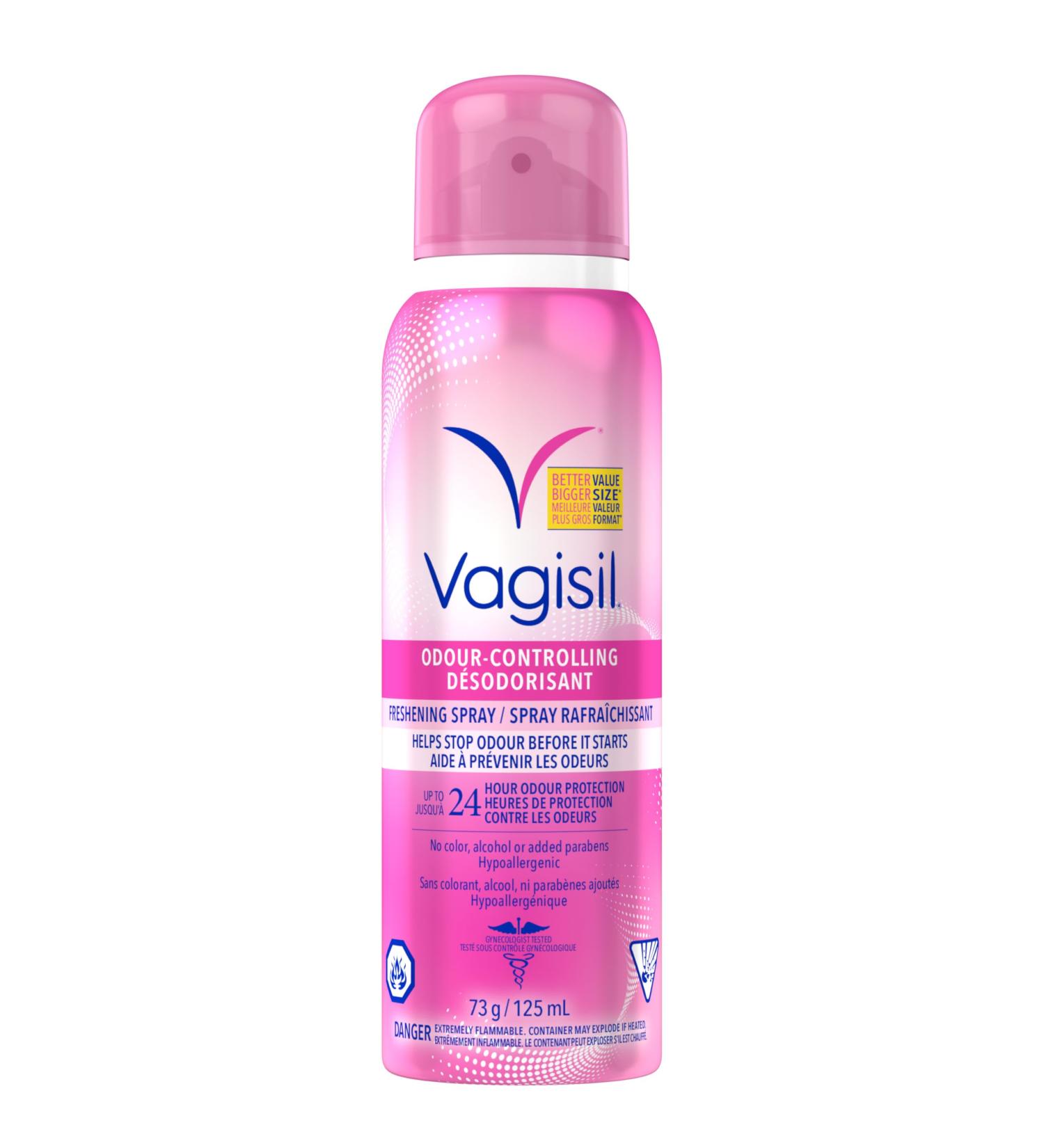 Vagisil Odor Block Freshening Spray for Feminine Hygiene Gynecologist Tested Hypoallergenic 125 mL - Buy Online on GoSupps.com