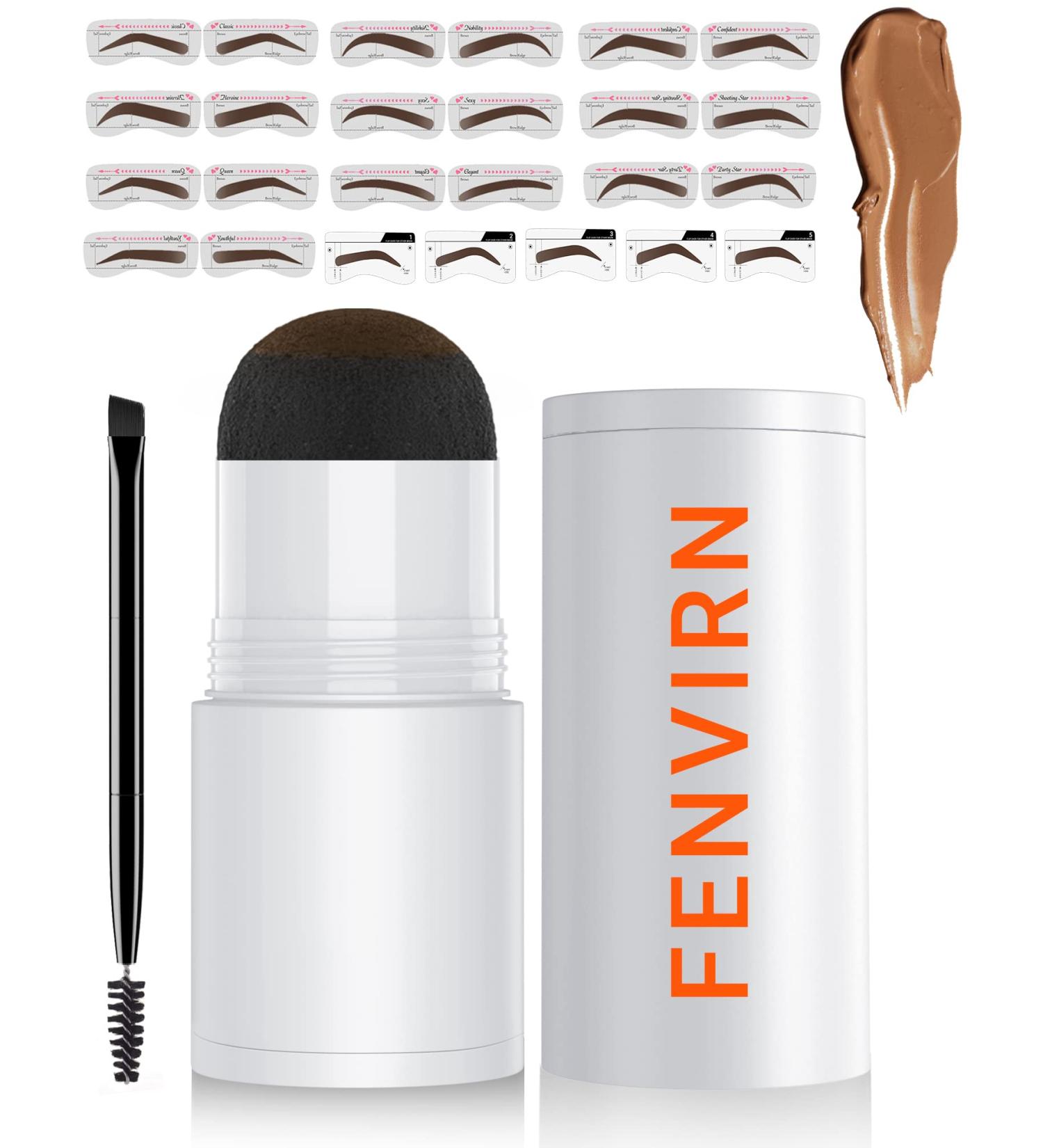 FENVIRN Eyebrow Stamp Kit: Brow Shaping & Tattoo Gel Tint - Long-Lasting Waterproof Makeup (Brown 01) - Buy Online on GoSupps.com