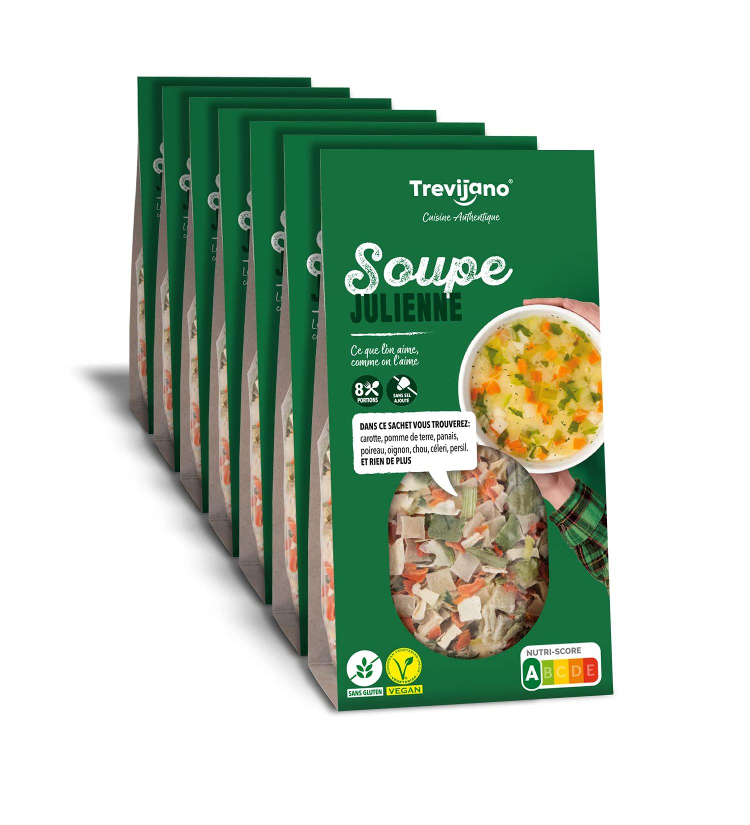 TREVIJANO - Julienne soup: 7 sachets of 100 g each (700 g of dehydrated vegetables). Each sachet contains 8 servings of soup - Buy Online on GoSupps.com