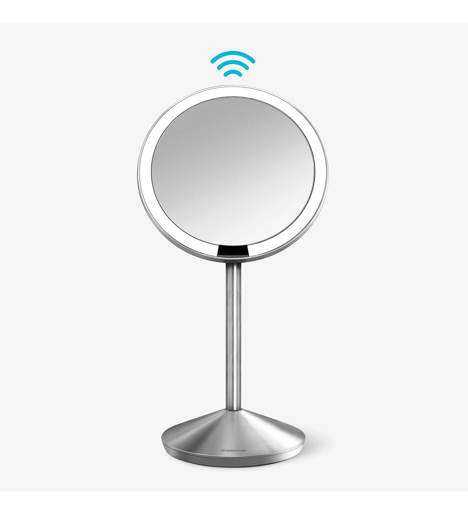 simplehuman Mini Travel Sensor Makeup Mirror - 10x Magnification - Brushed Stainless Steel - Buy Online on GoSupps.com