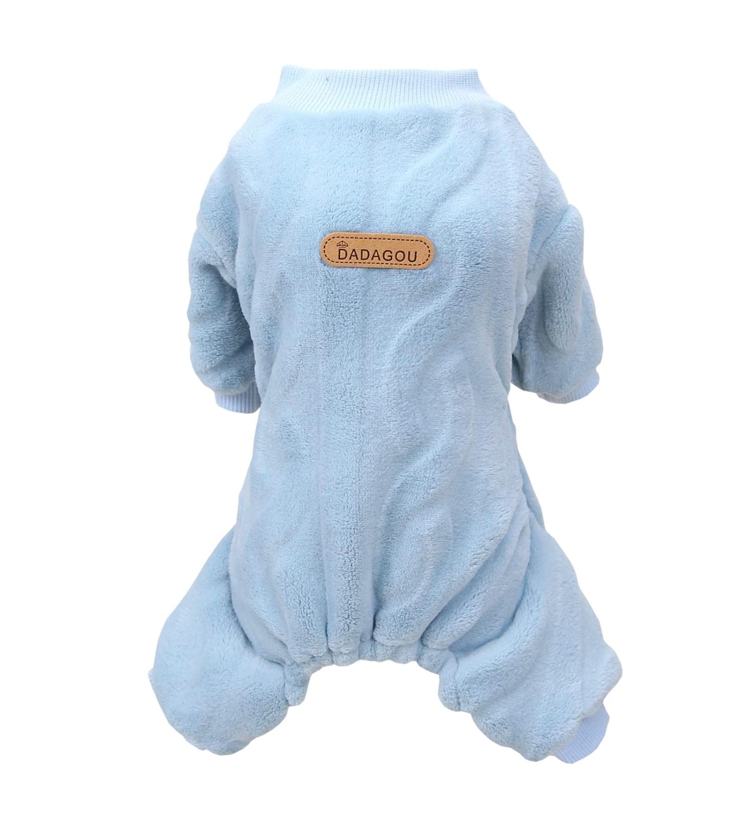 Buy Izefia Fleece Dog Sweater for Small & Medium Dogs | Winter Pajama Sweater - Blue 4-Leg Overall XX-Large (40 cm Back Length) - Buy Online on GoSupps.com
