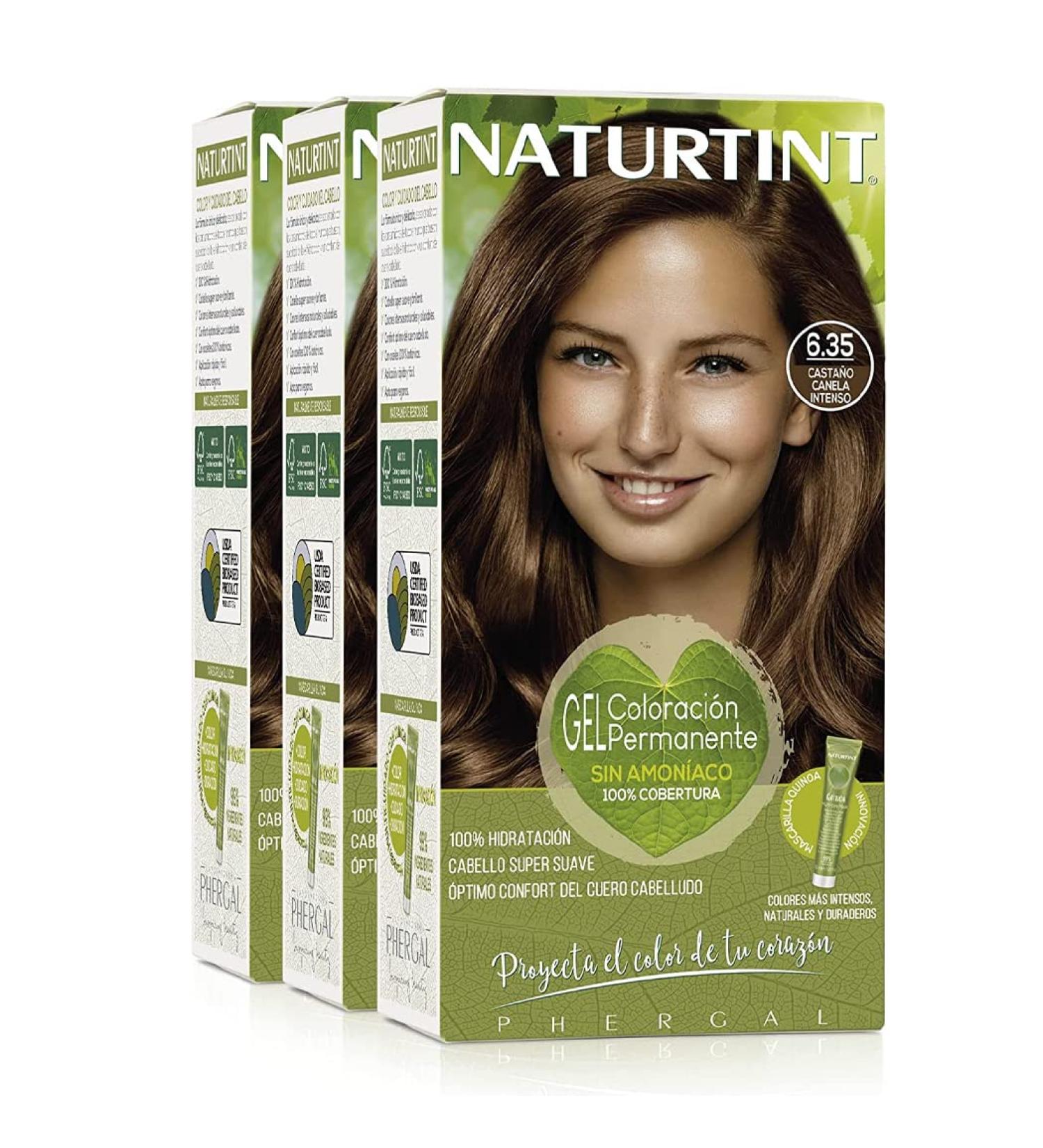 Natureint Biobased Hair Color 6.35 Deep Cinnamon Brown - Ammonia-Free Natural Ingredients 3-Pack (510ml) - Buy Online on GoSupps.com