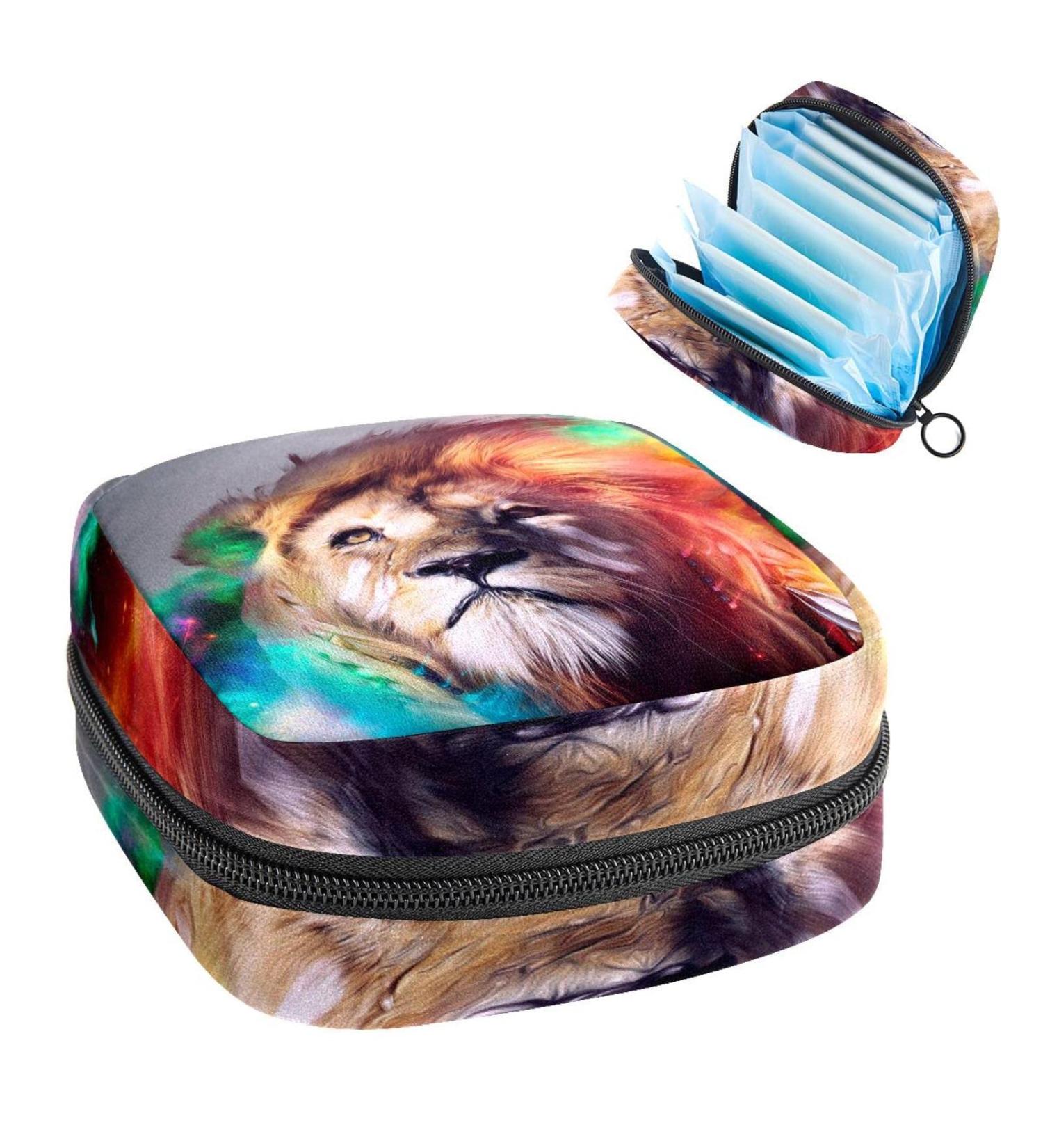 Women's Bonds Storage Pockets Stillpad Halter - Colorful Lion Portable Period Kit Bag | Feminine Product Bag for Women & Girls - Buy Online on GoSupps.com