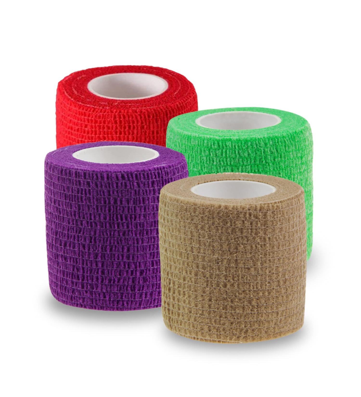 Self Adhesive Bandage Wrap - 5 Yards Tape for Sports Injuries - 4 Pack - Buy Online on GoSupps.com