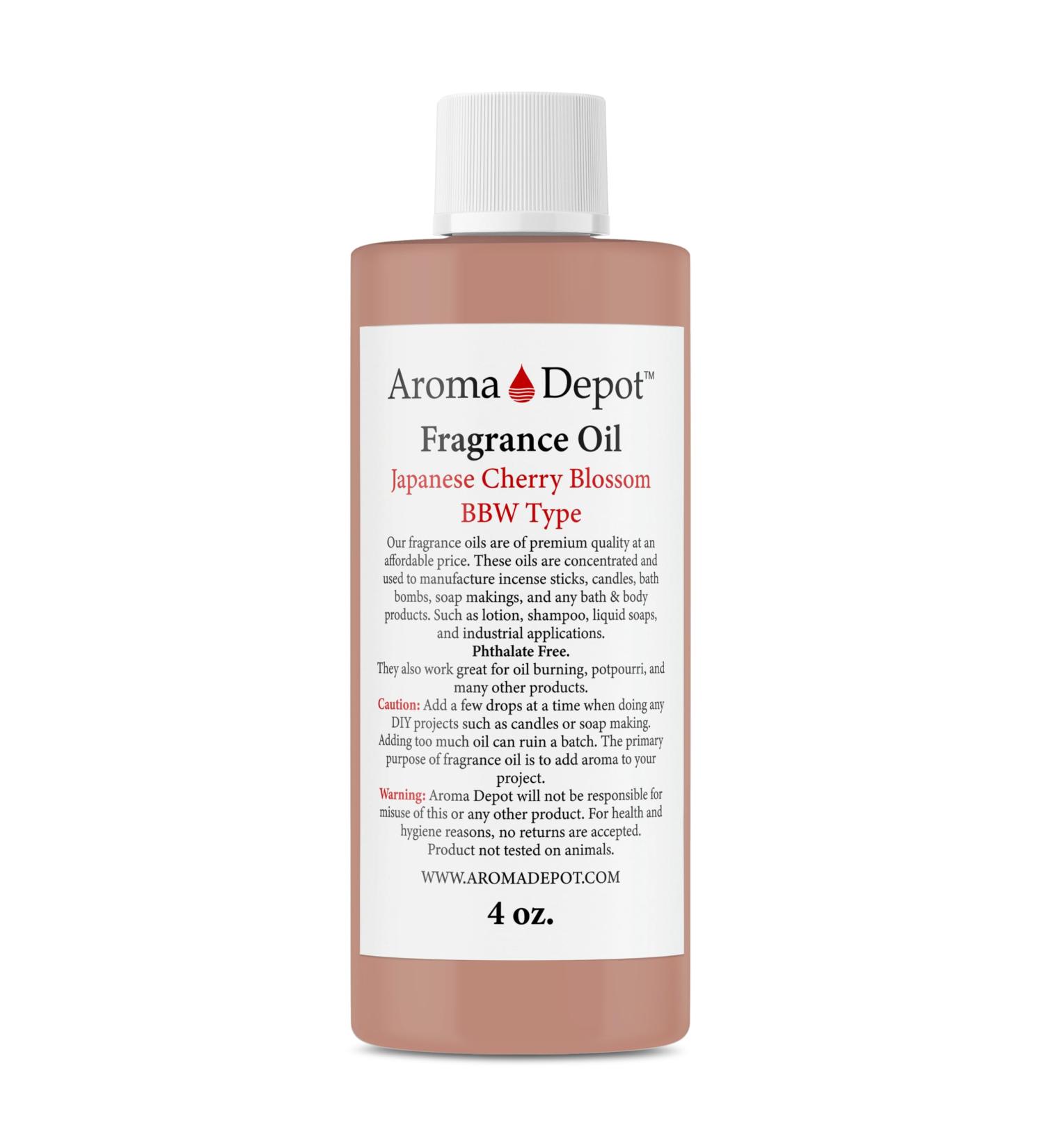 Aroma Depot Japanese Cherry Blossom Fragrance Oil - 4 fl oz | Perfume Skin Oil & DIY Scented Projects | Ideal for Bath Bombs Body Butters & Diffusers - Buy Online on GoSupps.com