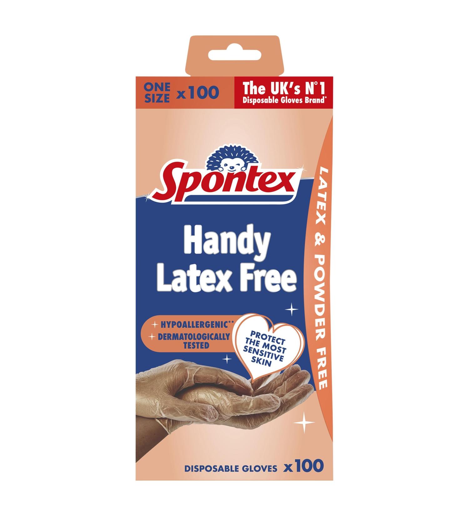 Spontex Protect Tinge gloves made of vinyl unpowdered and latex -free versatile in a practical donor box size L 100 pack