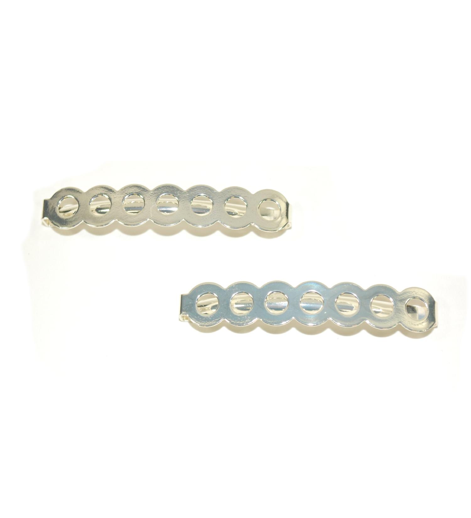 Silver Seven Circle Hair Spring Clips Grips Pins Slides Barrette