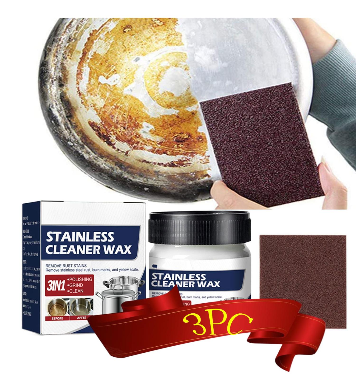 Magical Nano-Technology Stainless Steel Cleaning Paste 3 in 1 Stainless Steel Cleaning Wax Stainless Steel Scratch Remover Stainless Steel Appliance Cleaner Scratch Remover for Stainless Steel (3PCS) - Buy Online on GoSupps.com