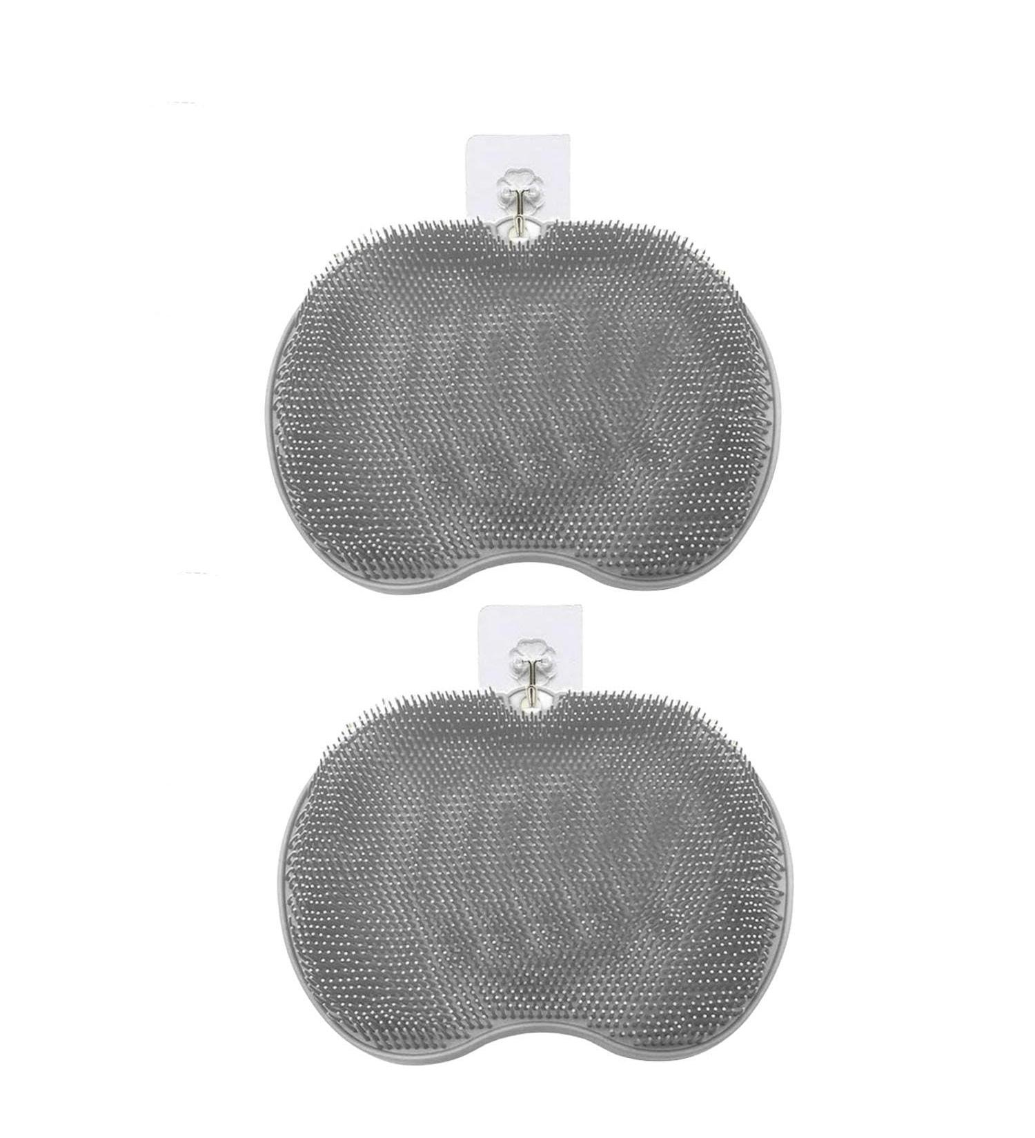 Shower Foot Scrubber 2 PCS Showerfootscrubber Shower Foot Scrubber Mat Ffoot Scrubber Used For Cleaning Exfoliating Foot Massage Comes With 2 Stainless Steel Hooks (Gray) - Buy Online on GoSupps.com