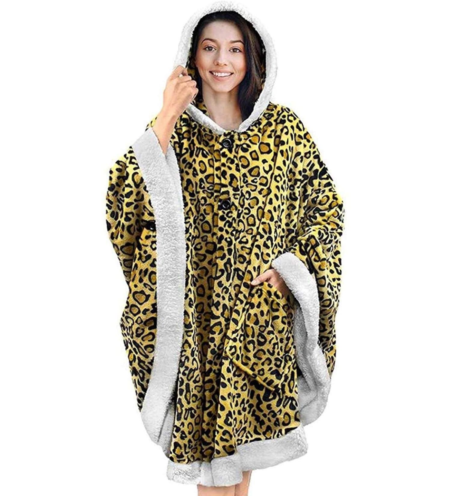 Buy LXWLXDF Leopard Maxi Hoodie Ceiling - Cozy Wearable Blanket with Sleeves for Adults & Teens - Perfect Warmth & Comfort for Home - Buy Online on GoSupps.com