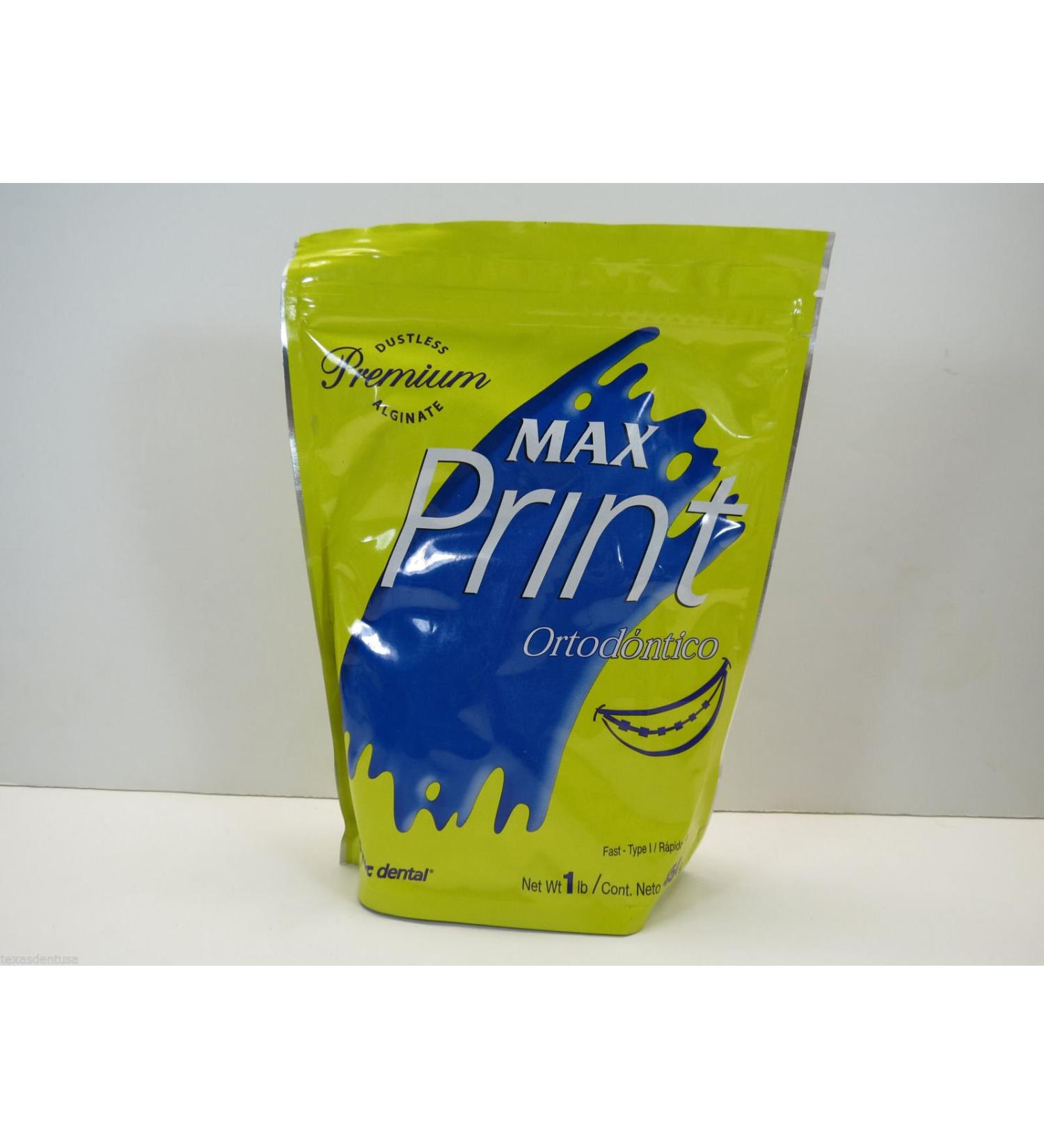 Alginate Maxi Print Orthodontic Premium Dustless 1 Lb Fast Set Type I MDC Dental