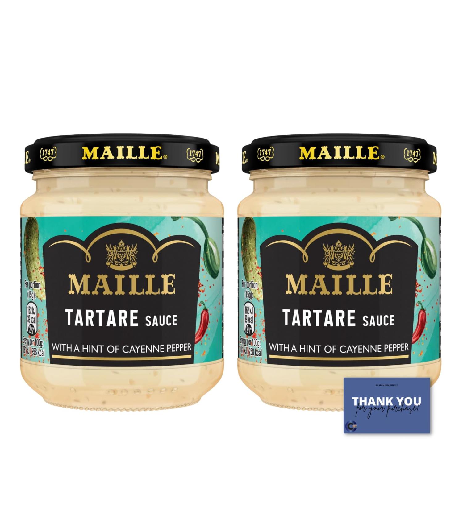 Maille Tartare Sauce 185g - Classic French Condiment (Pack of 2) - Buy Online on GoSupps.com