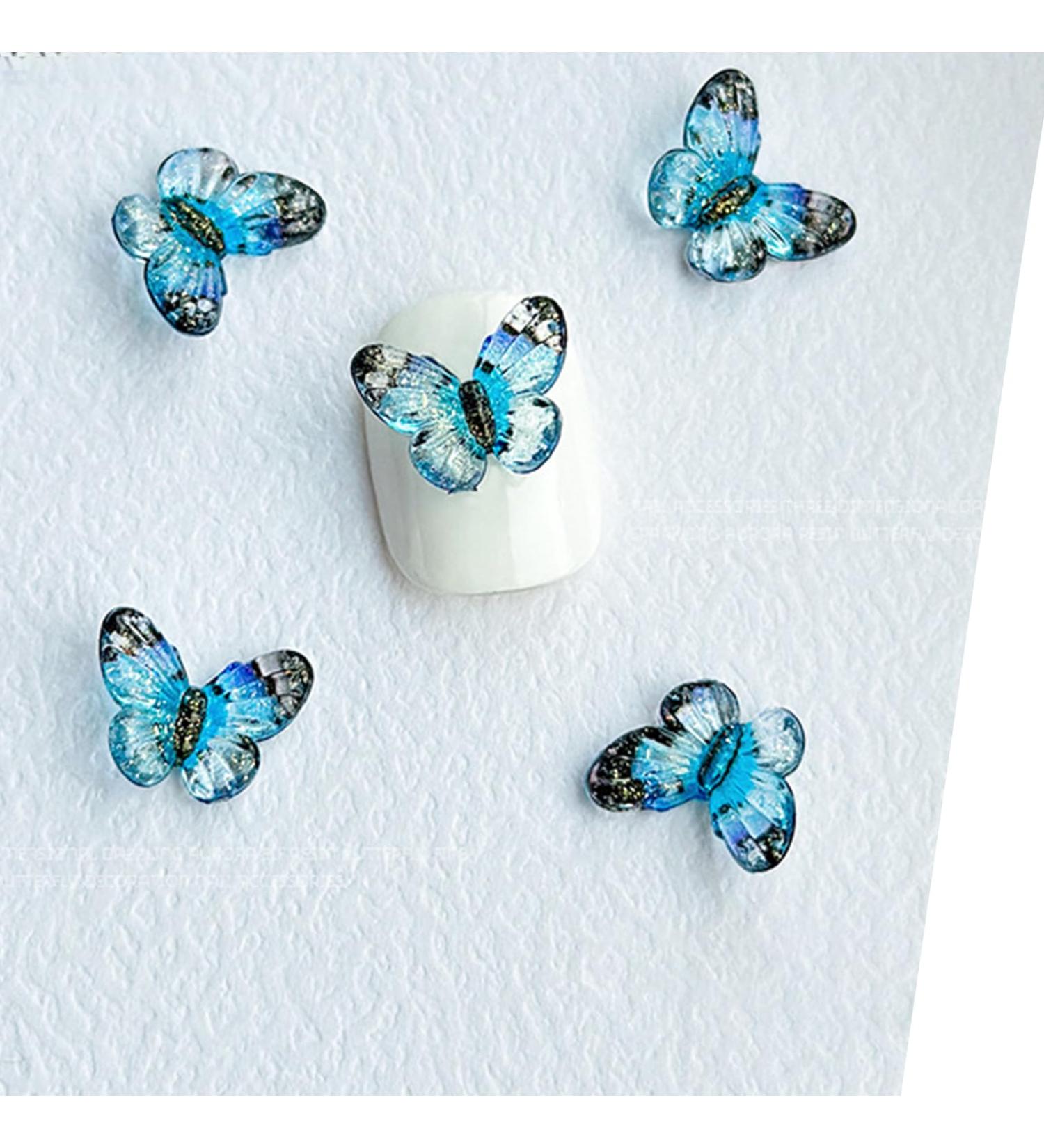 Butterfly Rhinestones Resin Stones Flat Back Rhinestones Diamonds For Supplies Jewelry Blue Big - Buy Online on GoSupps.com