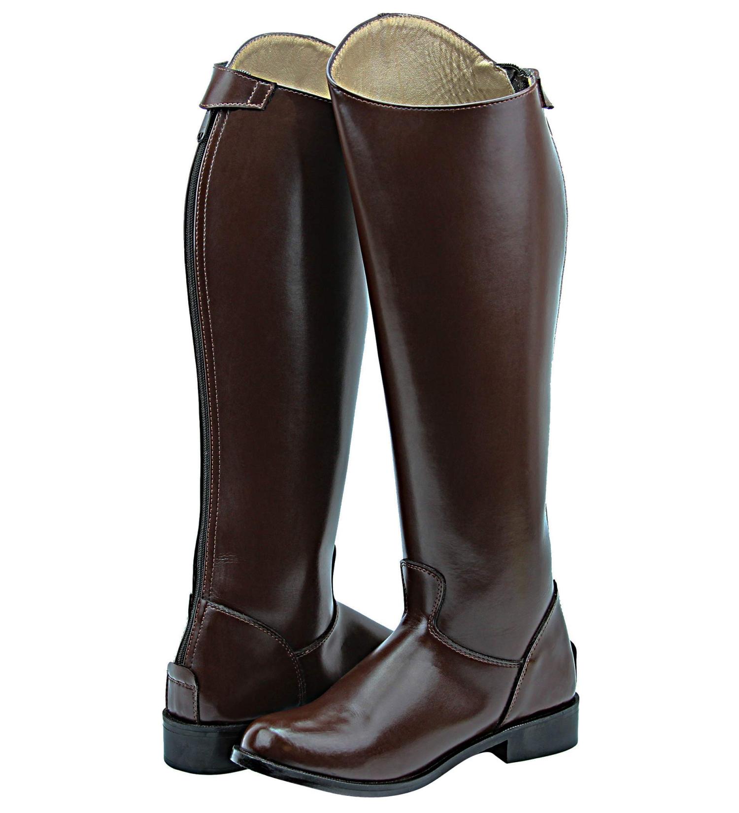 Hispar Men's Decent Dressage Boots Brown SLIM CALF 8.5 - Back Zipper, English Equestrian Riding - Buy Online on GoSupps.com
