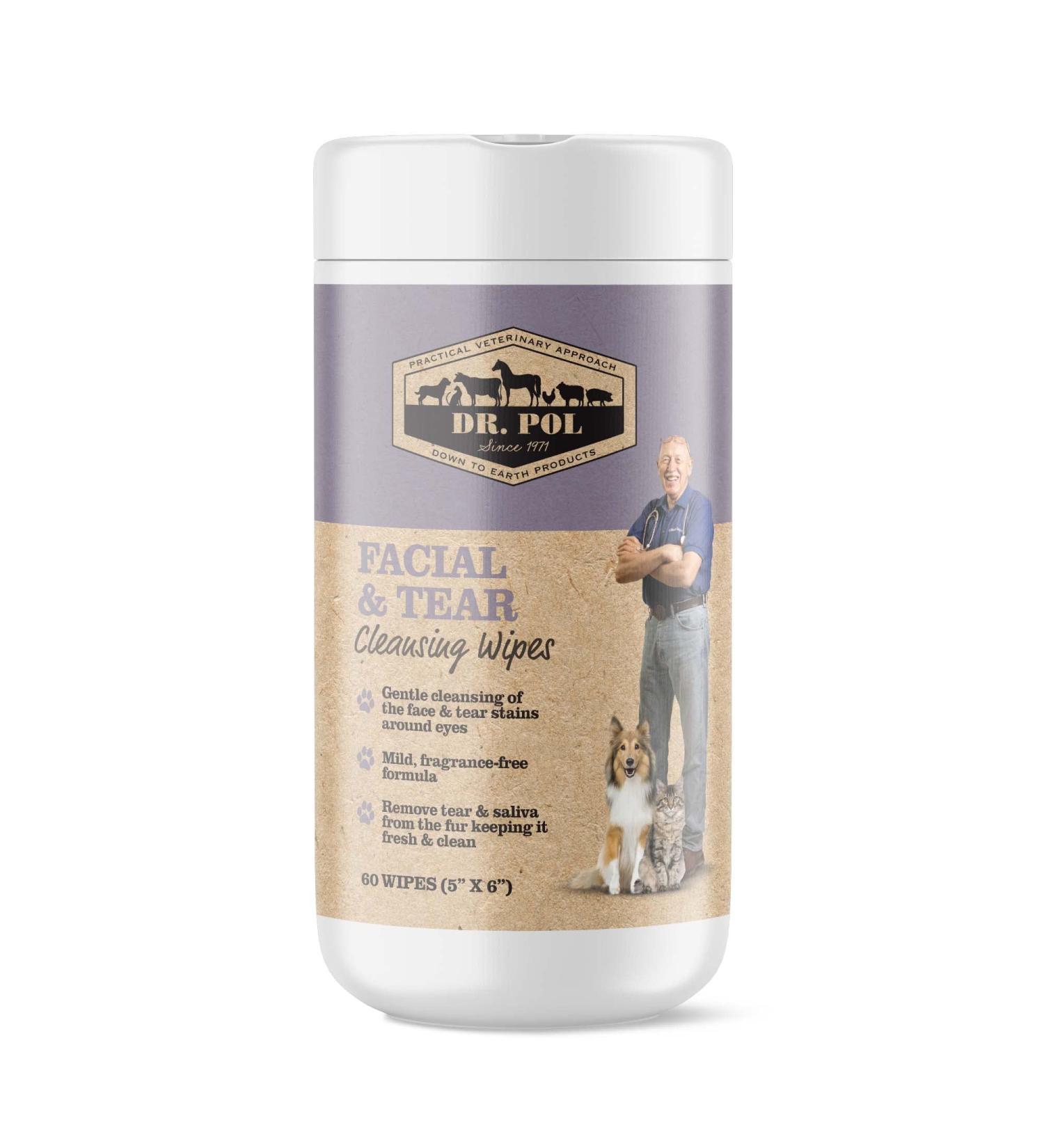 Dr. Pol Tear Stain Remover Wipes for Dogs & Cats - 70 ct. White - Pet Eye Stain Remover - Buy Online on GoSupps.com