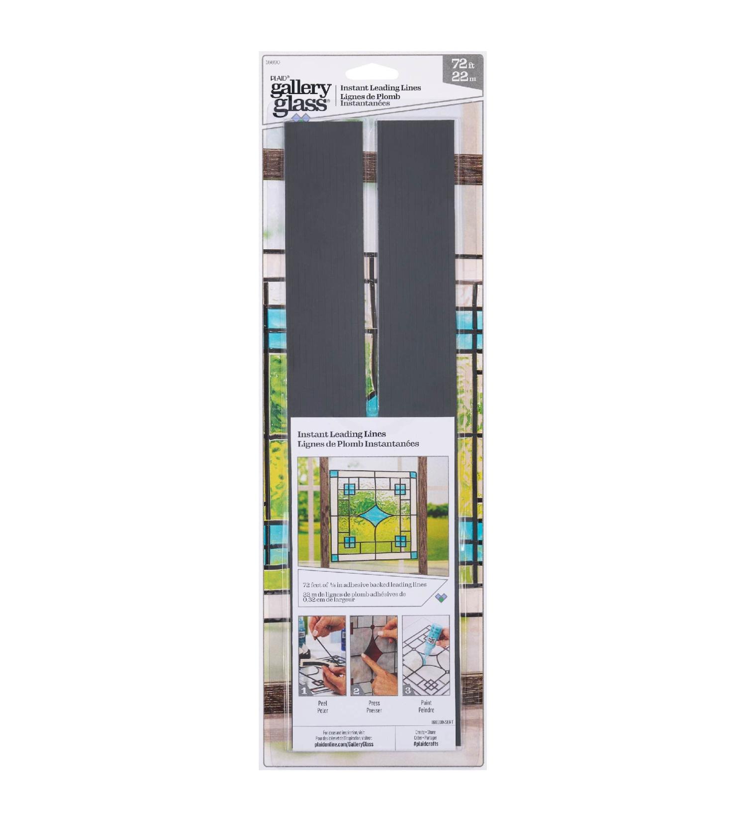 Gallery Glass Instant Lead Lines 72ft 1/8 Thick 16690 - Black | DIY Stained Glass Supplies - Buy Online on GoSupps.com