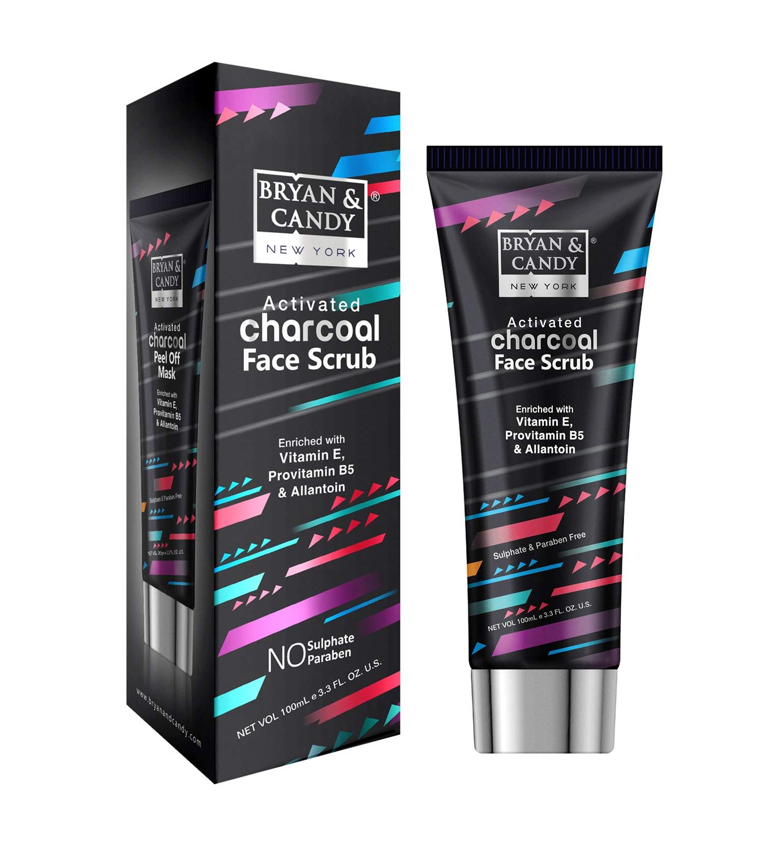 BRYAN & CANDY Activated Charcoal Face Scrub - Vitamin E & B5 Allantoin 100ml - Best for Deep Cleansing & Skin Revitalization | International Shipping - Buy Online on GoSupps.com
