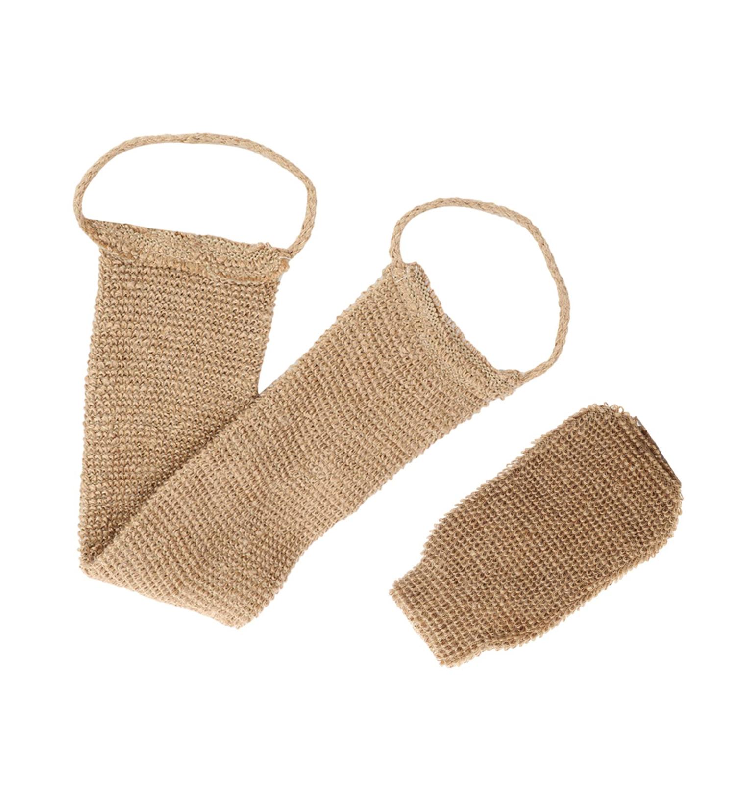 Sangle Lave Dos Eponge Exfoliante Dos Ceinture de Massage 2 Faces avec Gant Exfoliant Chanvre Naturelle pour Corps en Femme Et Homme pour Bain Douche - Buy Online on GoSupps.com