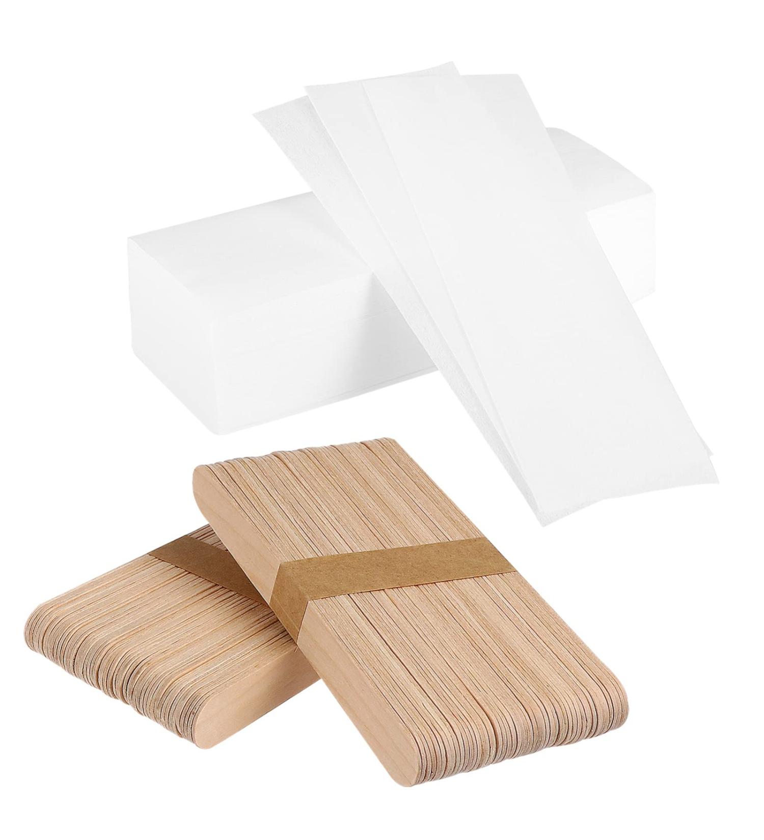 Minkissy Wax Strip Set - 200 STK Hard Wax Strips & Applicator Sticks for Body & Face - International Shipping Available - Buy Online on GoSupps.com