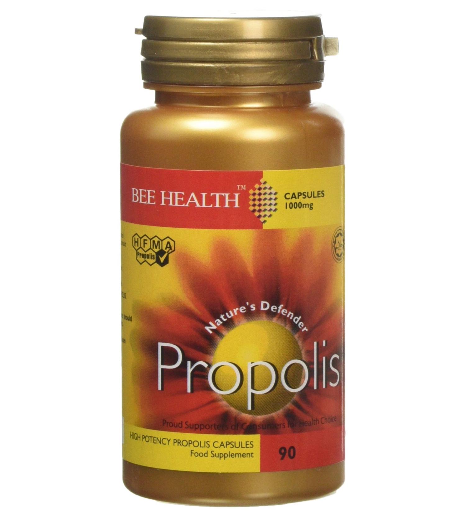 Bee Health 1000mg Propolis High Potency 90 Capsules - 80g - Natural Bee Propolis Extract - Immune Support Supplement - Buy Online on GoSupps.com