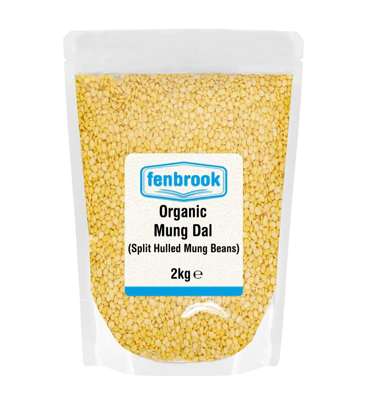 Organic Mung Dal (Split Hulled Mung Beans) 2kg | Certified Organic by Fenbrook Organic - Buy Online on GoSupps.com