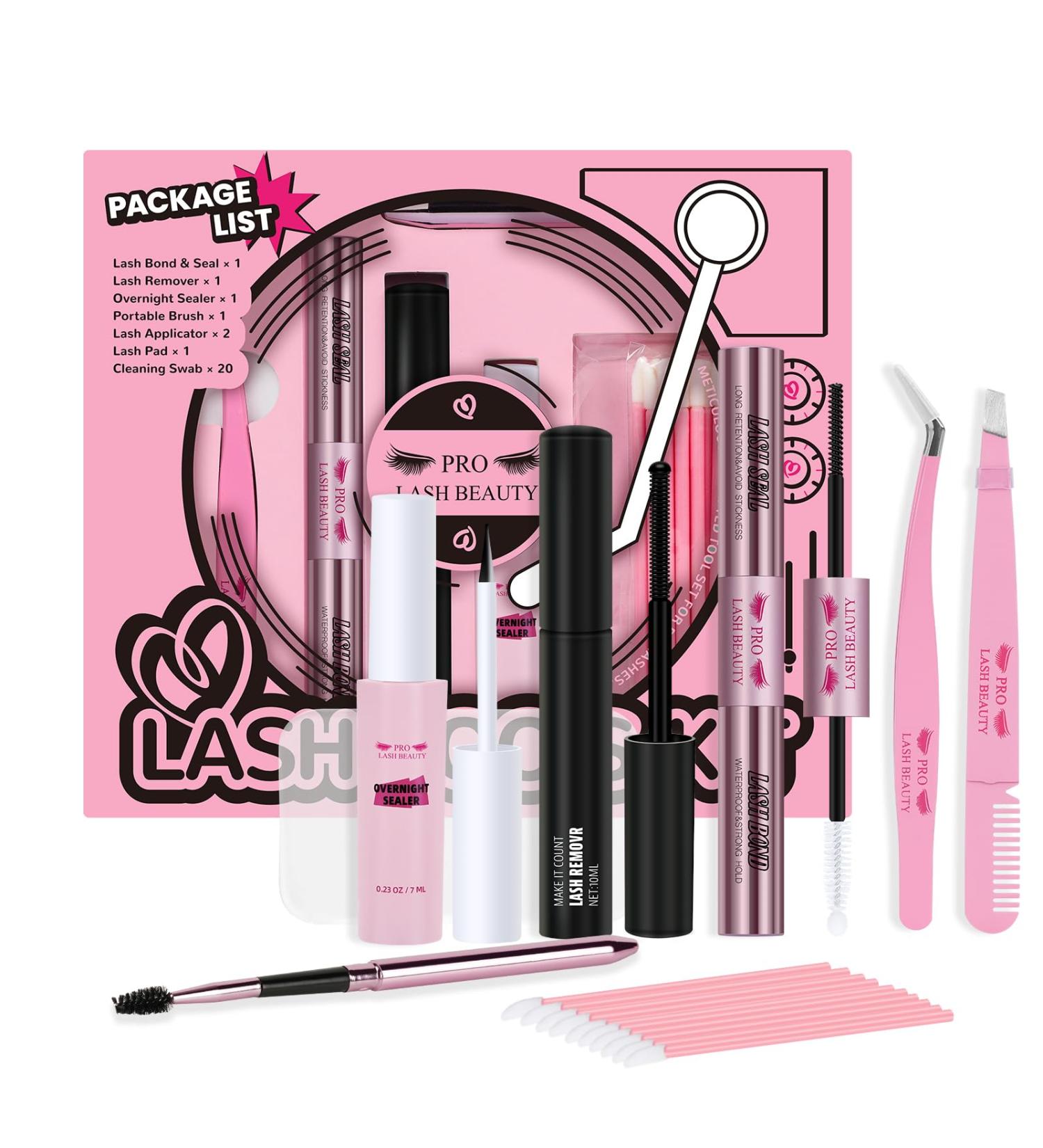 PRO DIY Lash Extension Tools Kit - Beginner-Friendly Lash Clusters Bond & Seal Tweezer | Shop Now - Buy Online on GoSupps.com