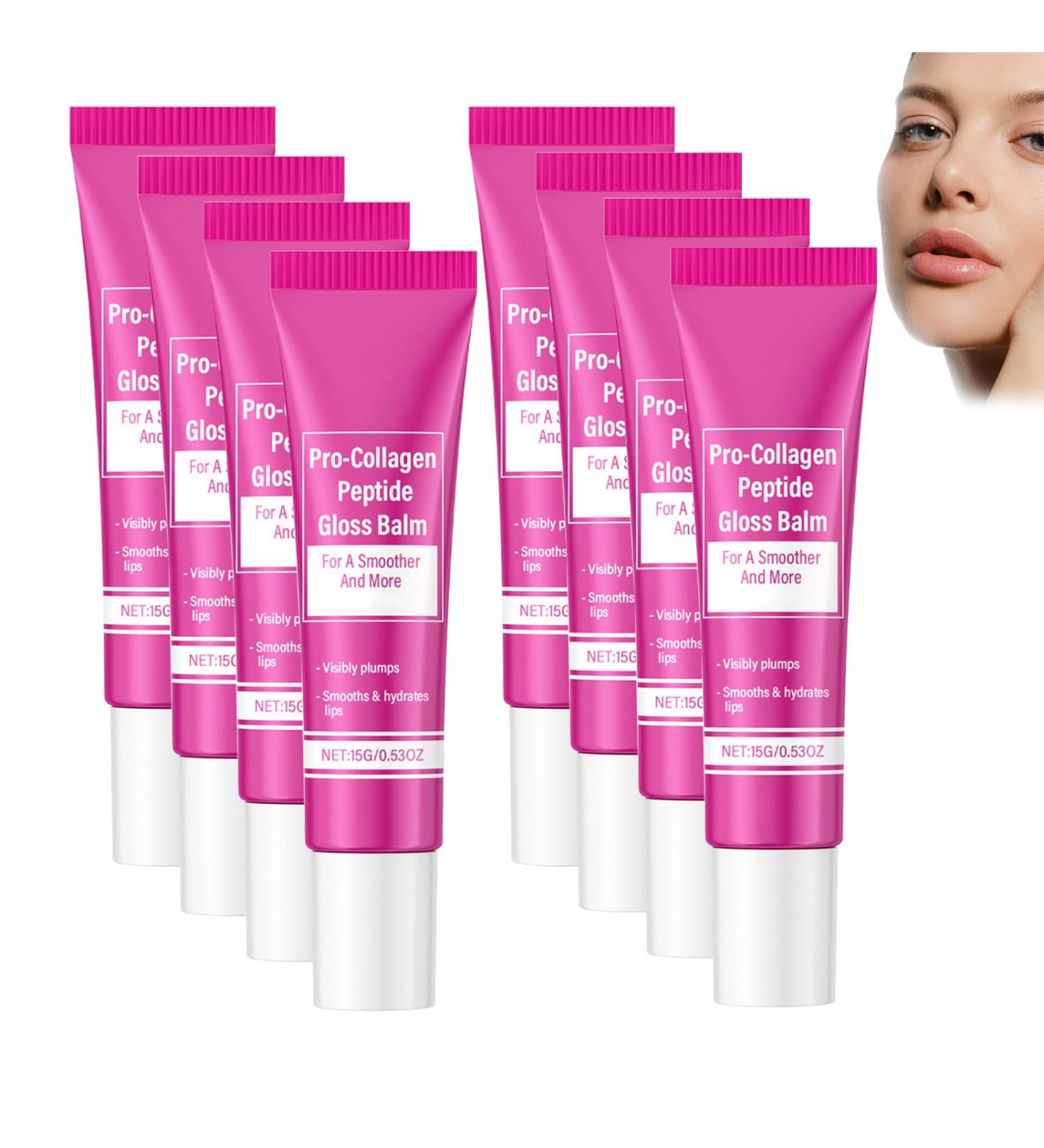 Baume L Vres Brillant Aux Peptides Pro-Collag Ne Baume L Vres Repulpant Et Hydratant La Couleur Transparente Stick Multi-Rides Baume Multi-Usages Pour Att Nuer Les Ridules (8 PCS) - Buy Online on GoSupps.com